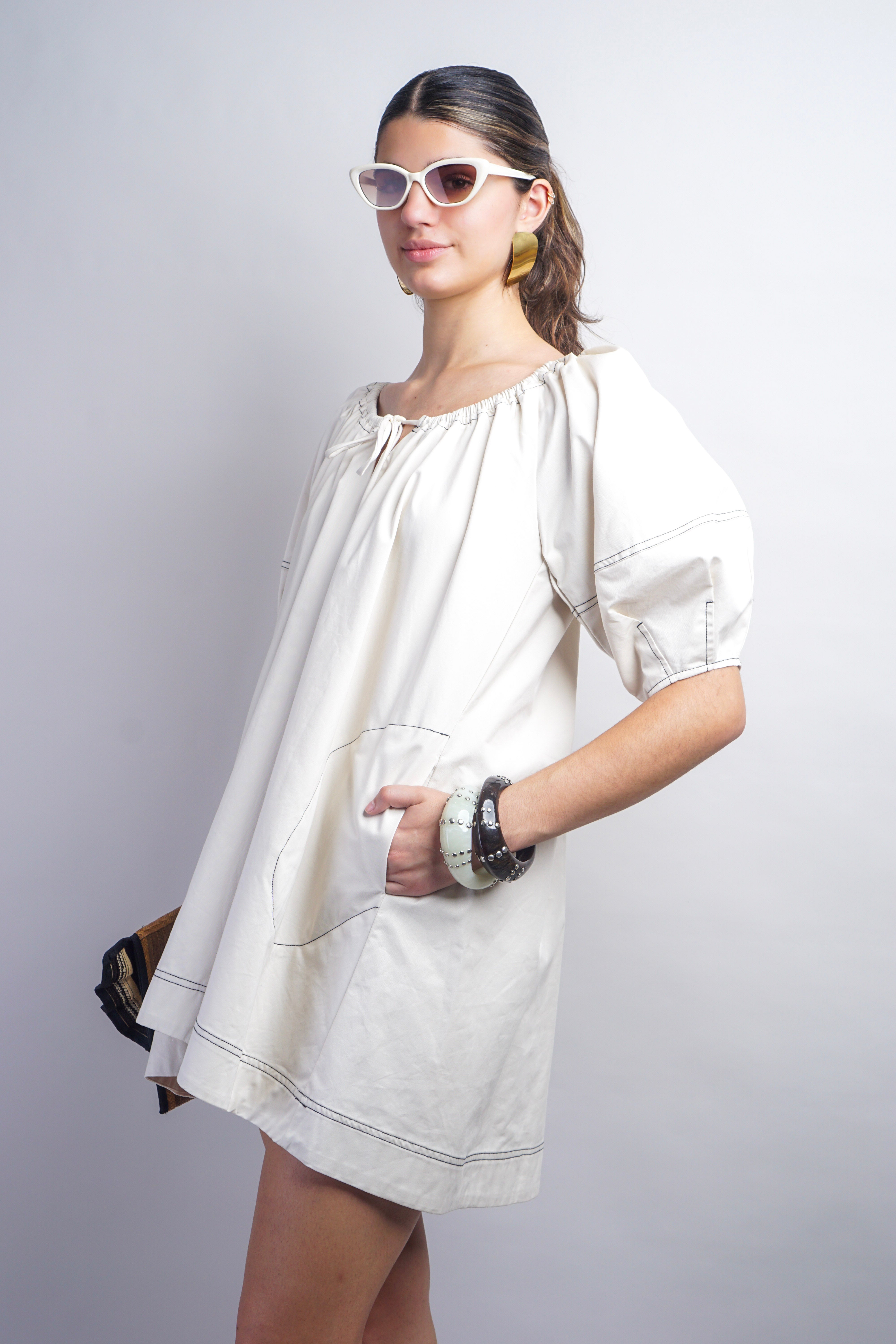 Beige Baby Doll Shift Dress
