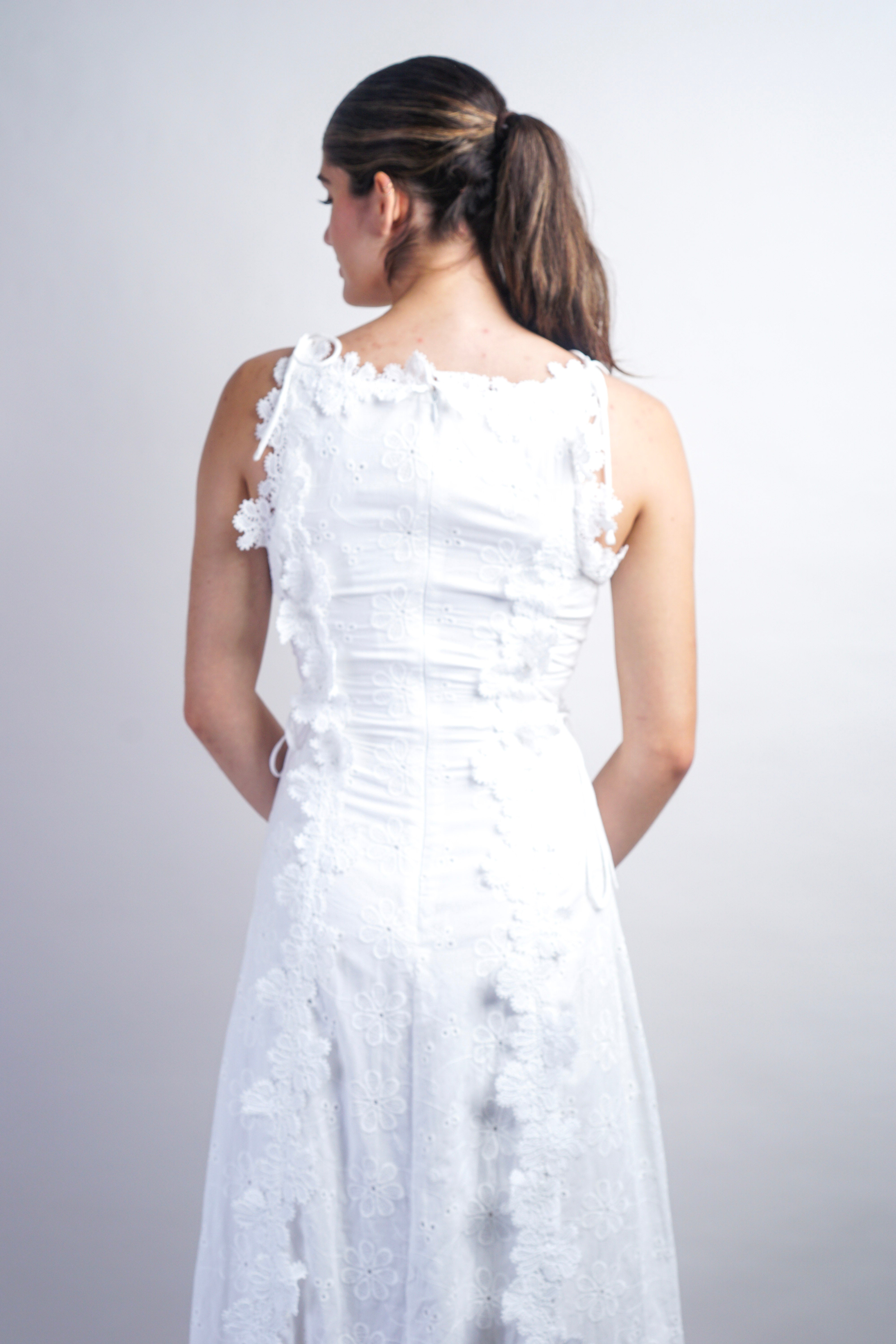 White Lace Midi Dress