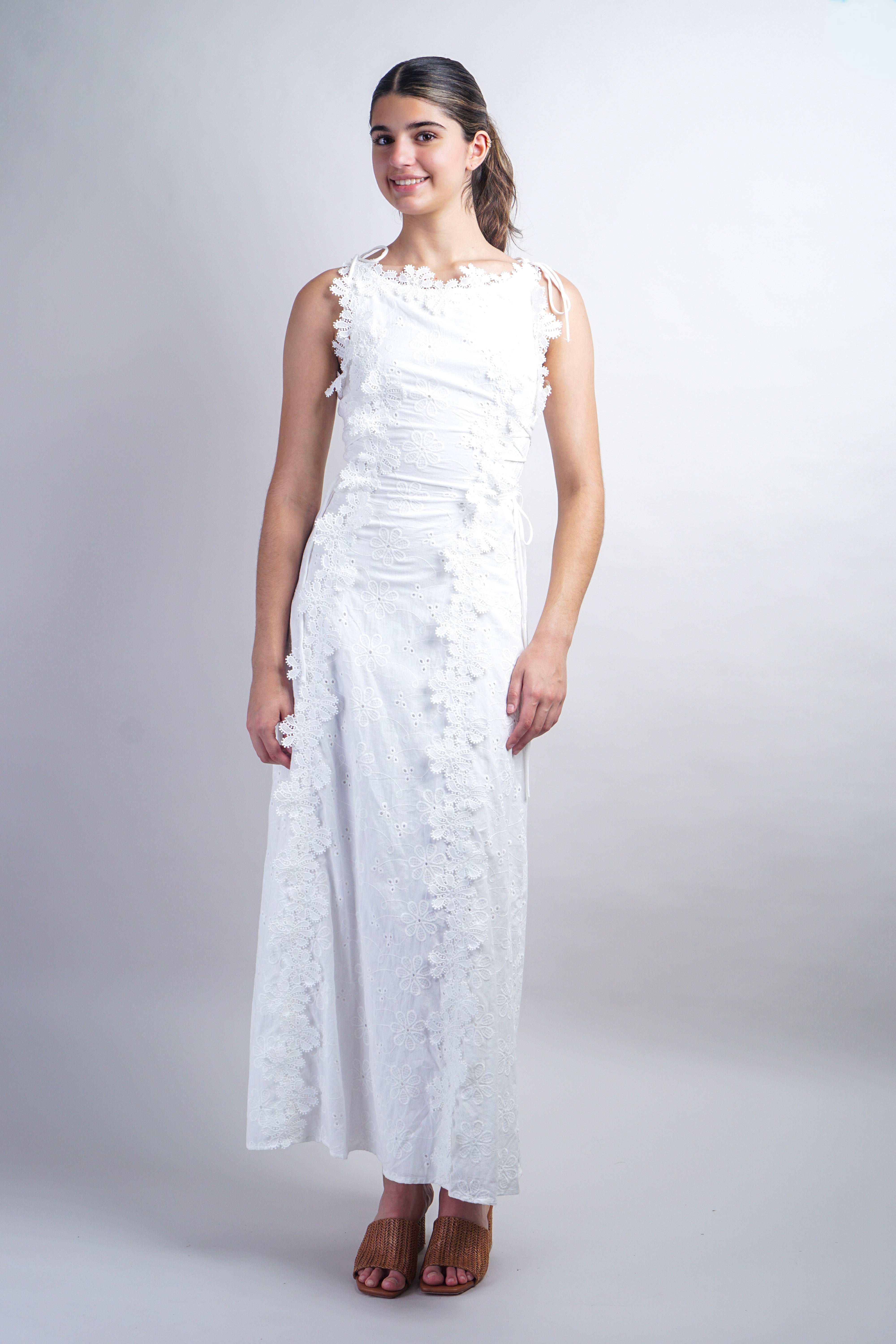 White Lace Midi Dress