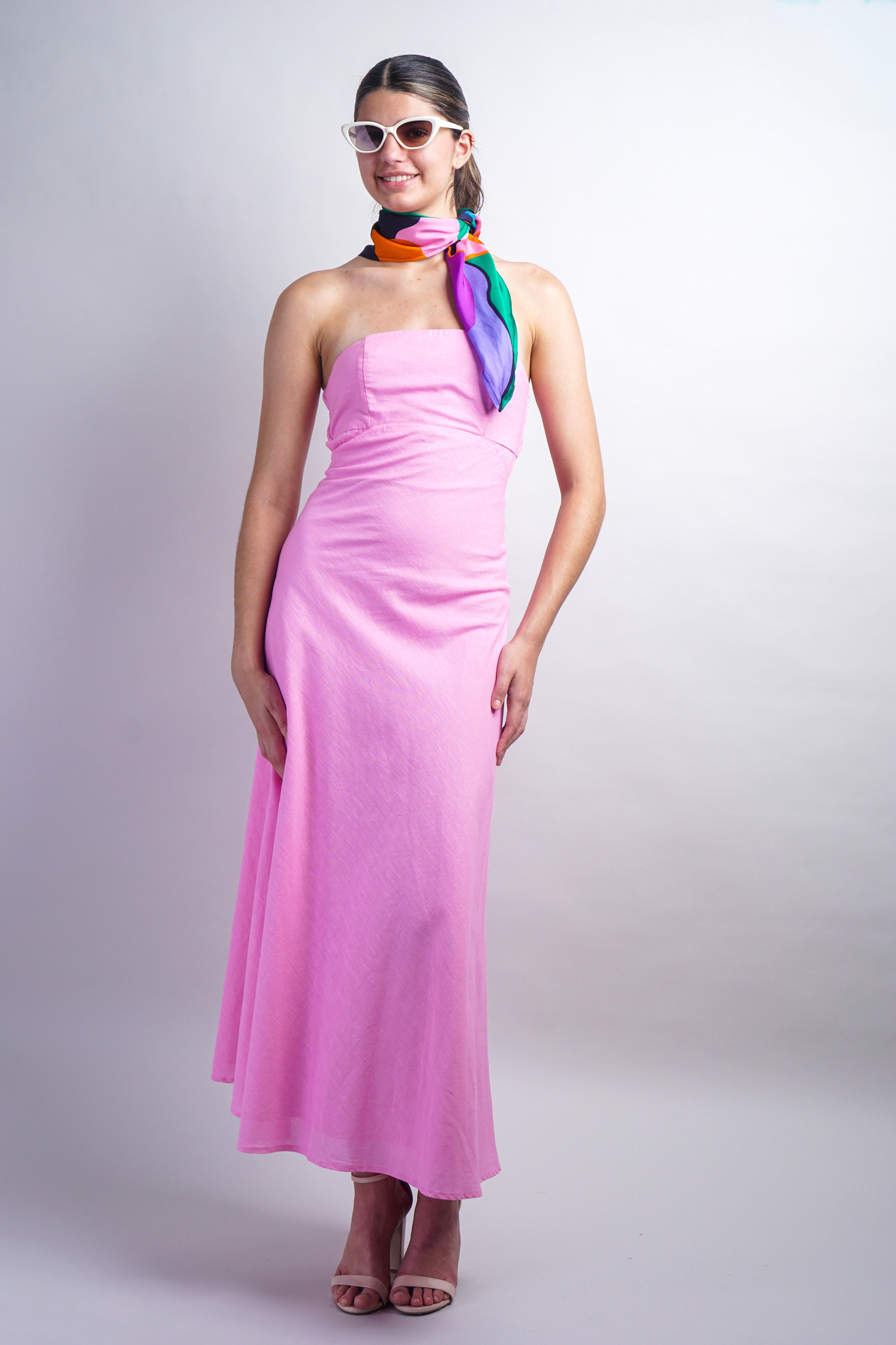 Pink Linen Dress