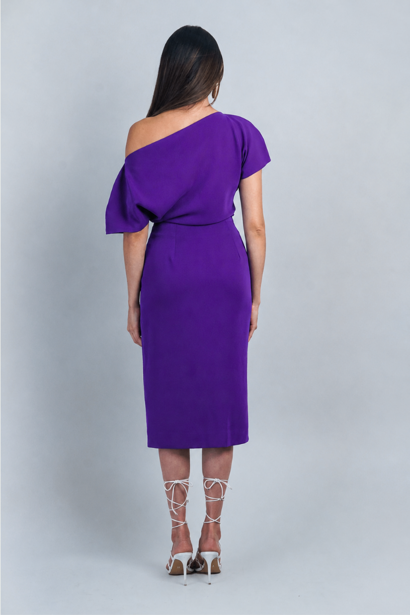 Purple Misha Wrapped Midi Skirt