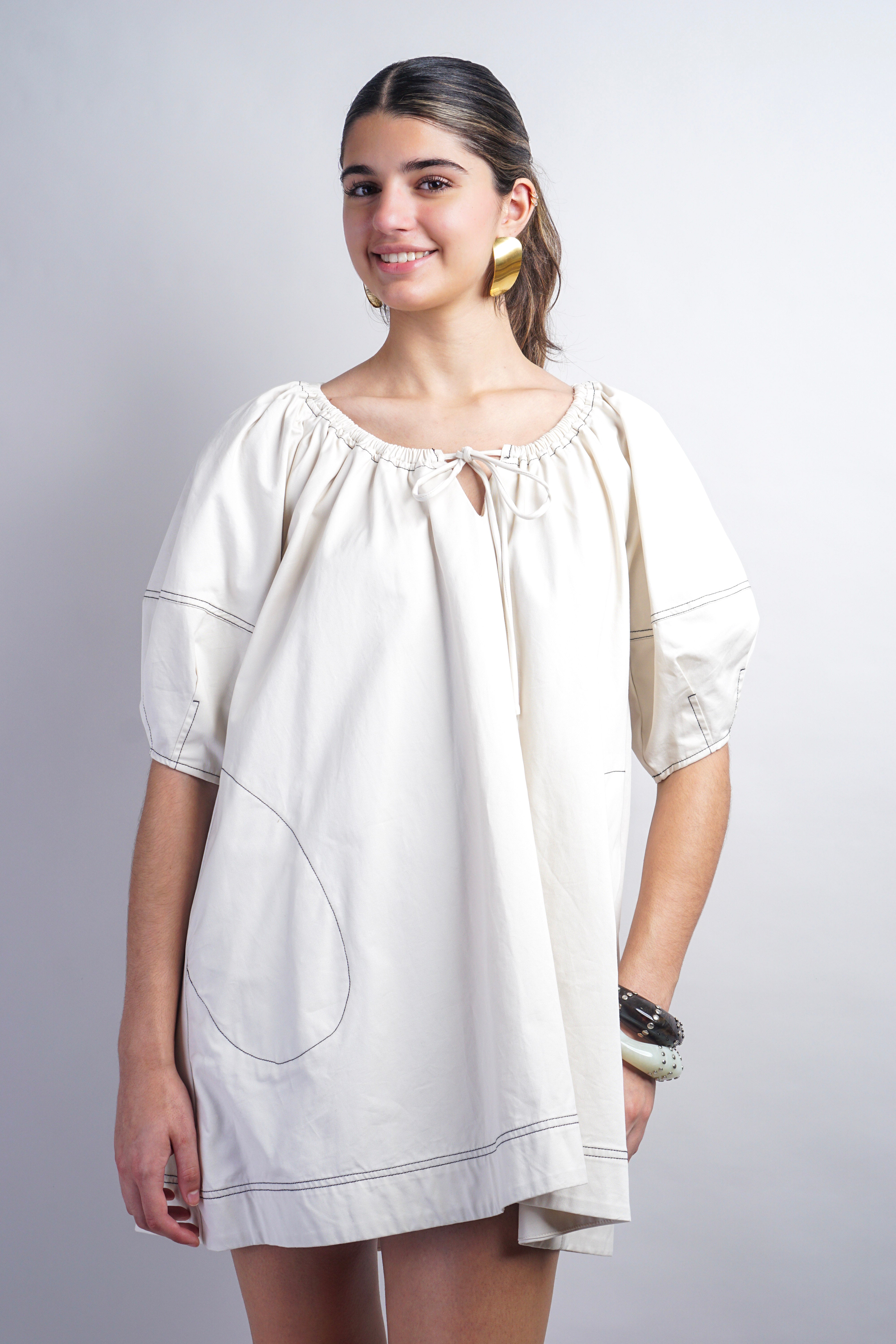 Beige Baby Doll Shift Dress