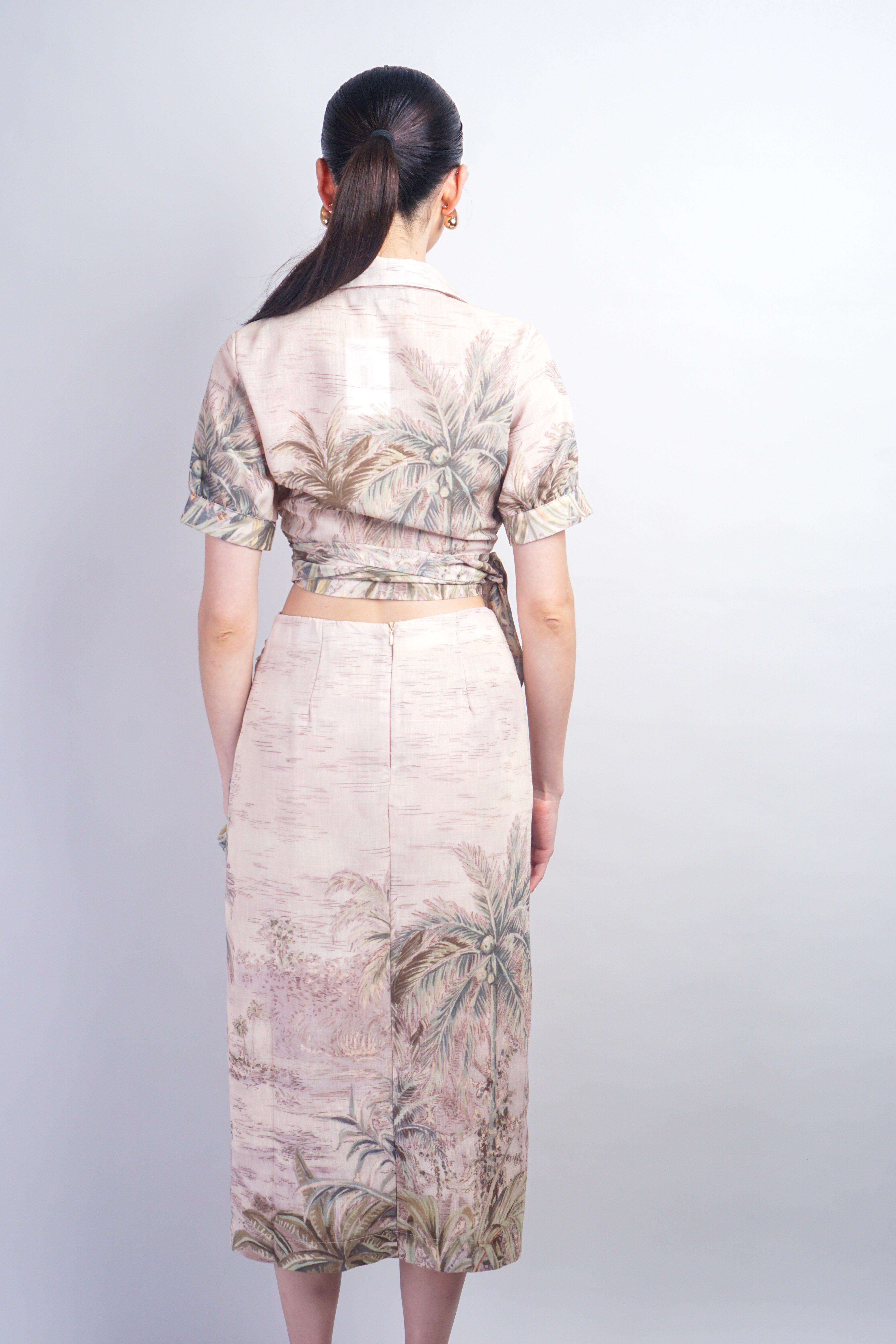 Tropical Palm Trees Wrap Top