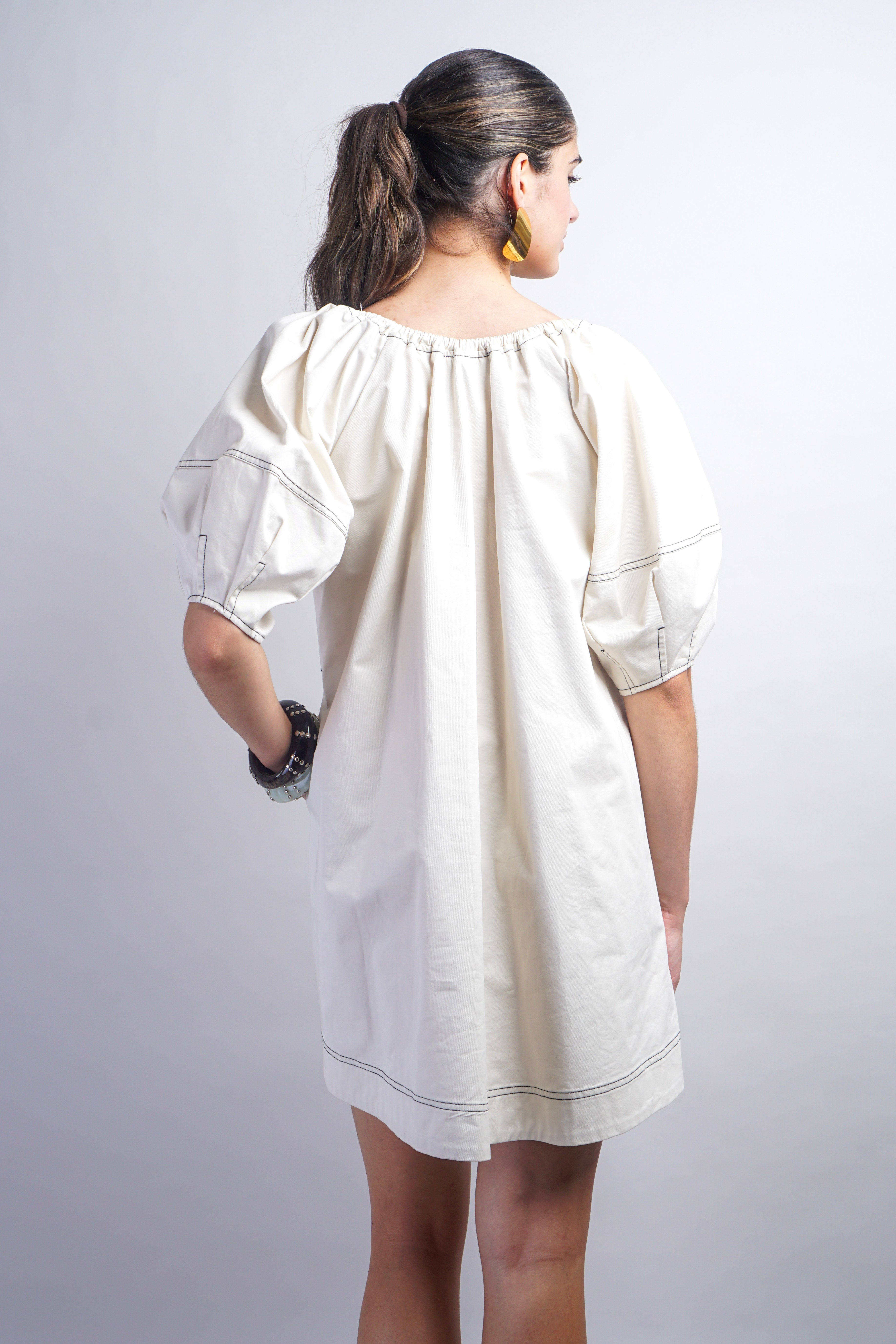 Beige Baby Doll Shift Dress