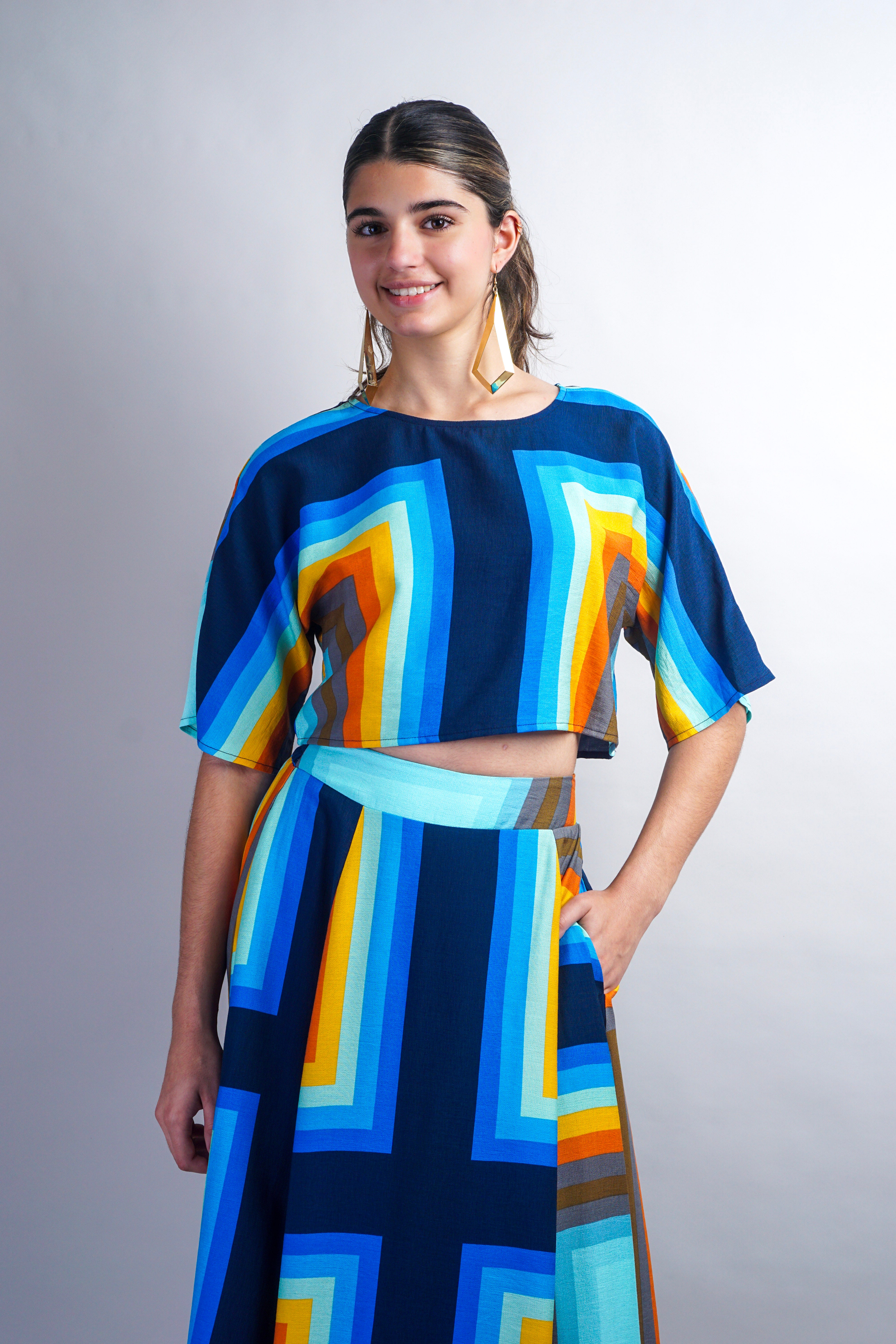 Multi Rectangles Full Skirt