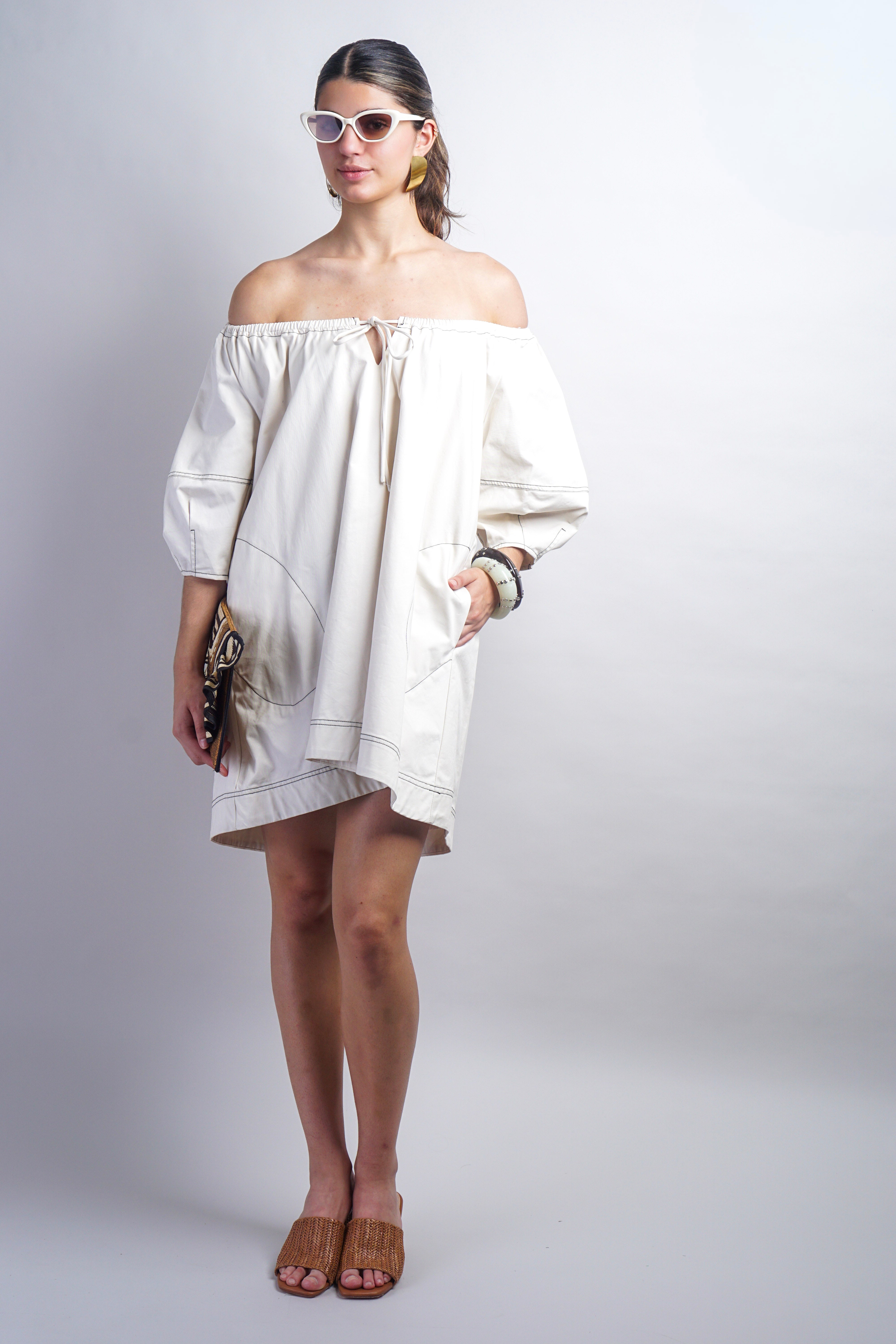 Beige Baby Doll Shift Dress