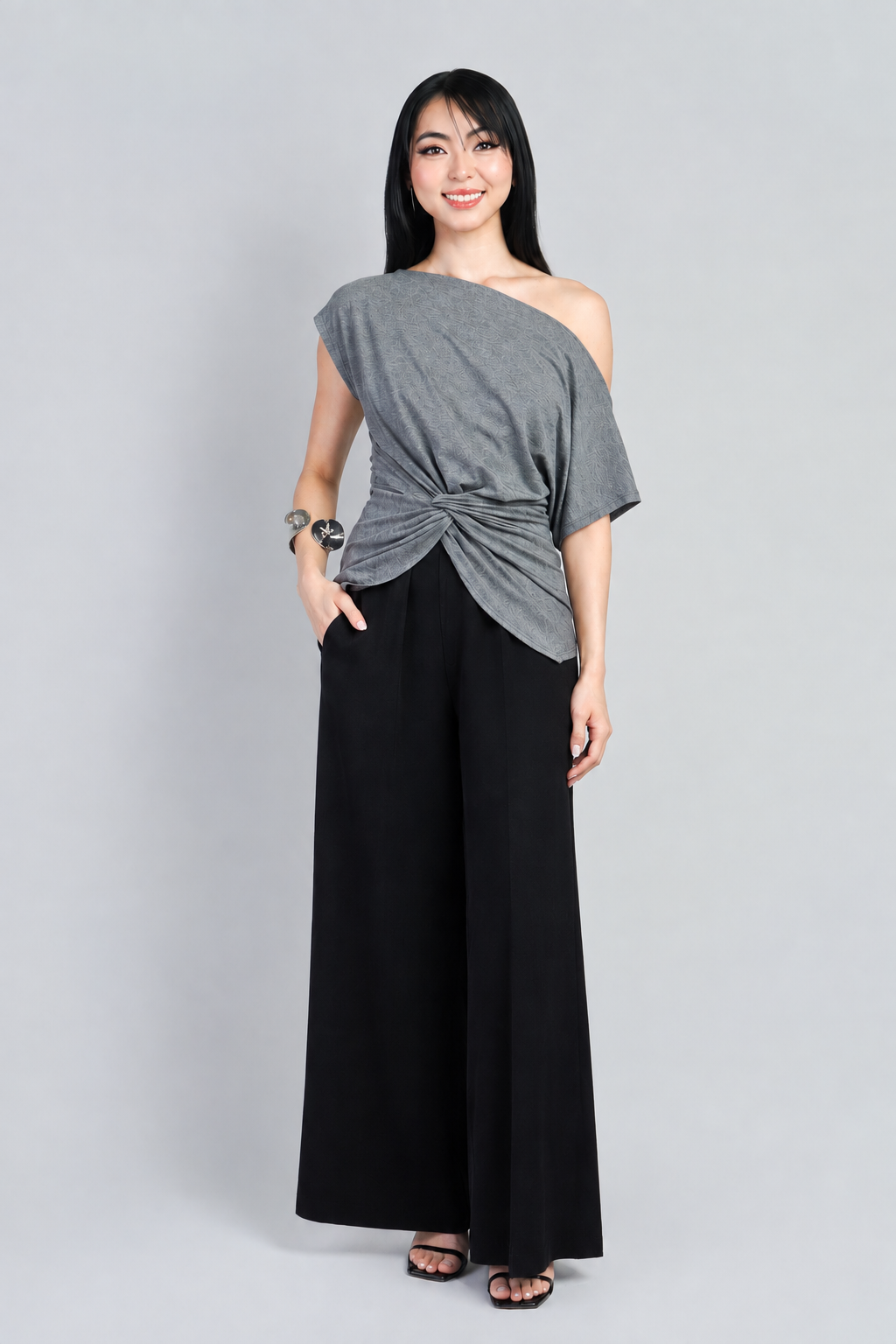 Indie Heather Grey Asym Short :PREORDER