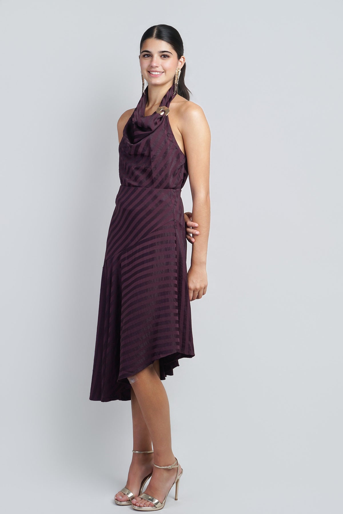 Plum Striped Halter Top