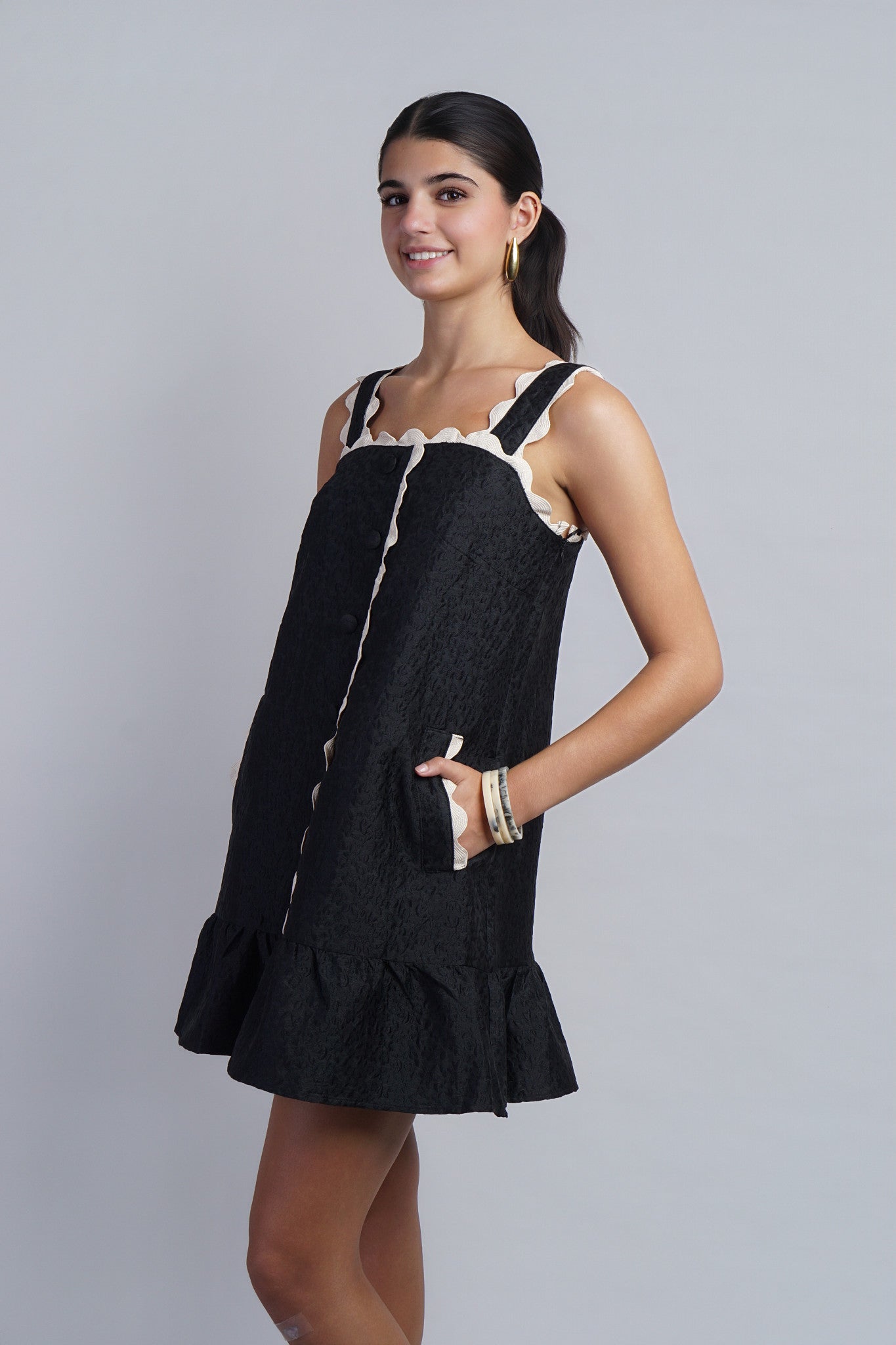 Ivory Ric Rac Trim Shift Dress