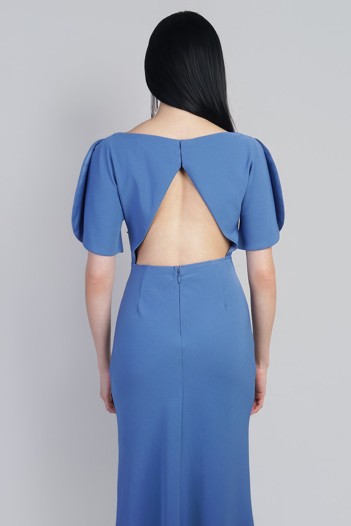 Bluebonnet Petal Sleeve Boatneck Gown