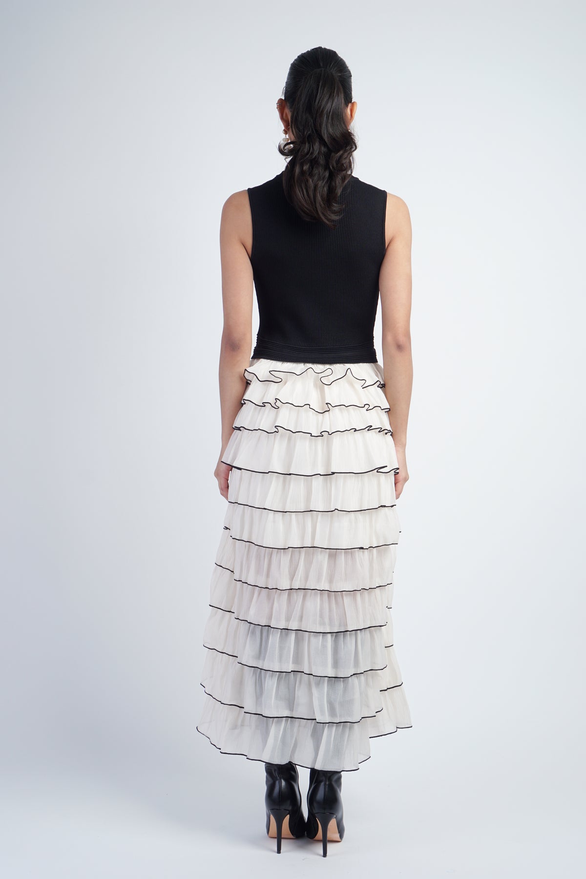 Black Ivory Ruffle Dress