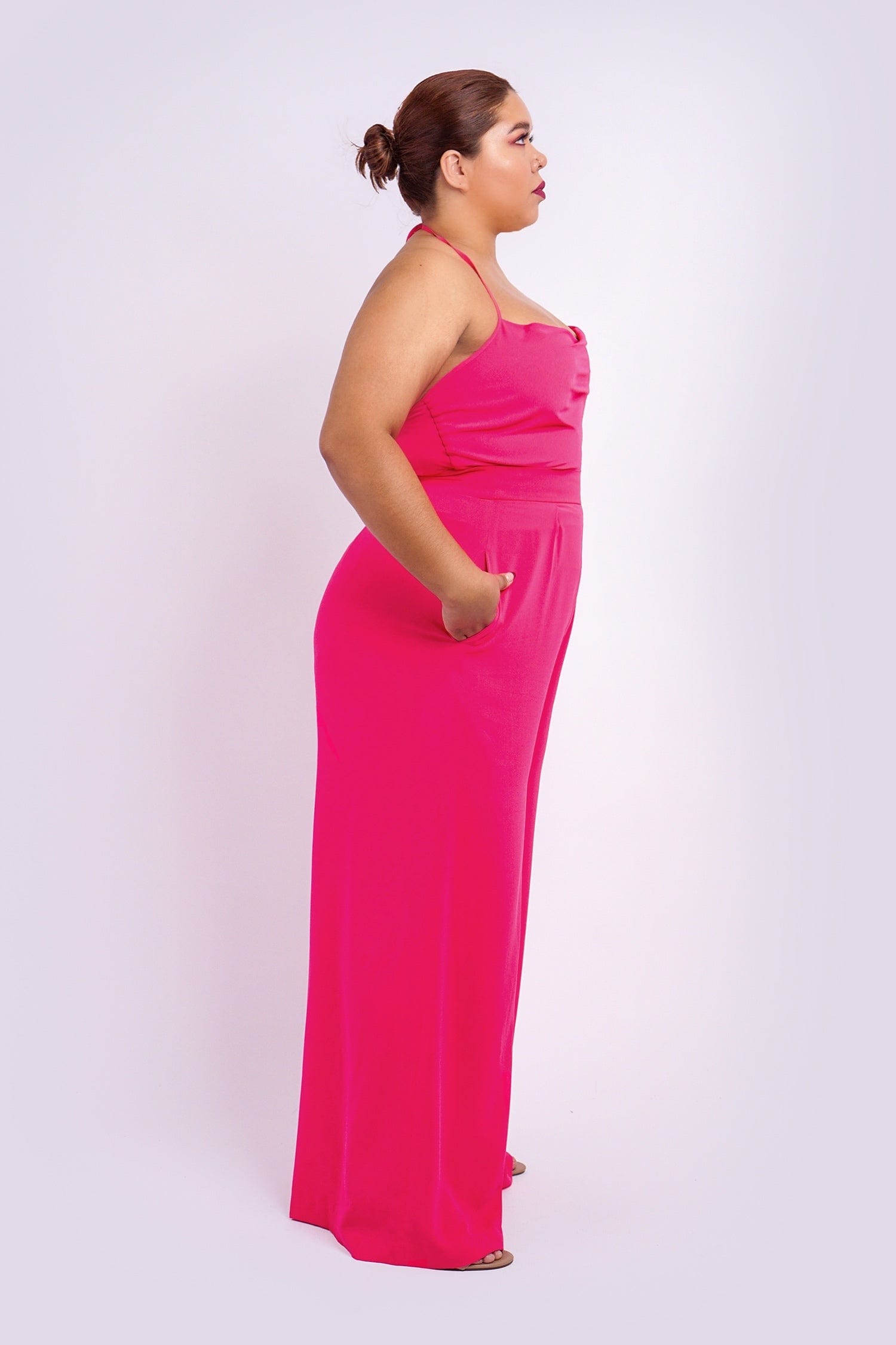 Chloe Dao BOTTOMS Pink Pleated High Waist Relaxing Leslie Pants