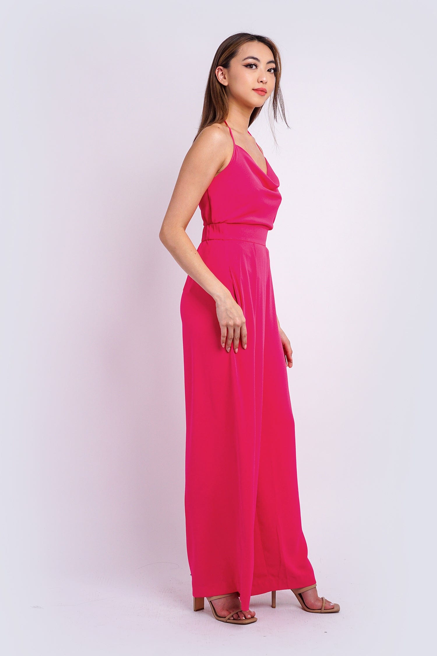 Chloe Dao BOTTOMS Pink Pleated High Waist Relaxing Leslie Pants