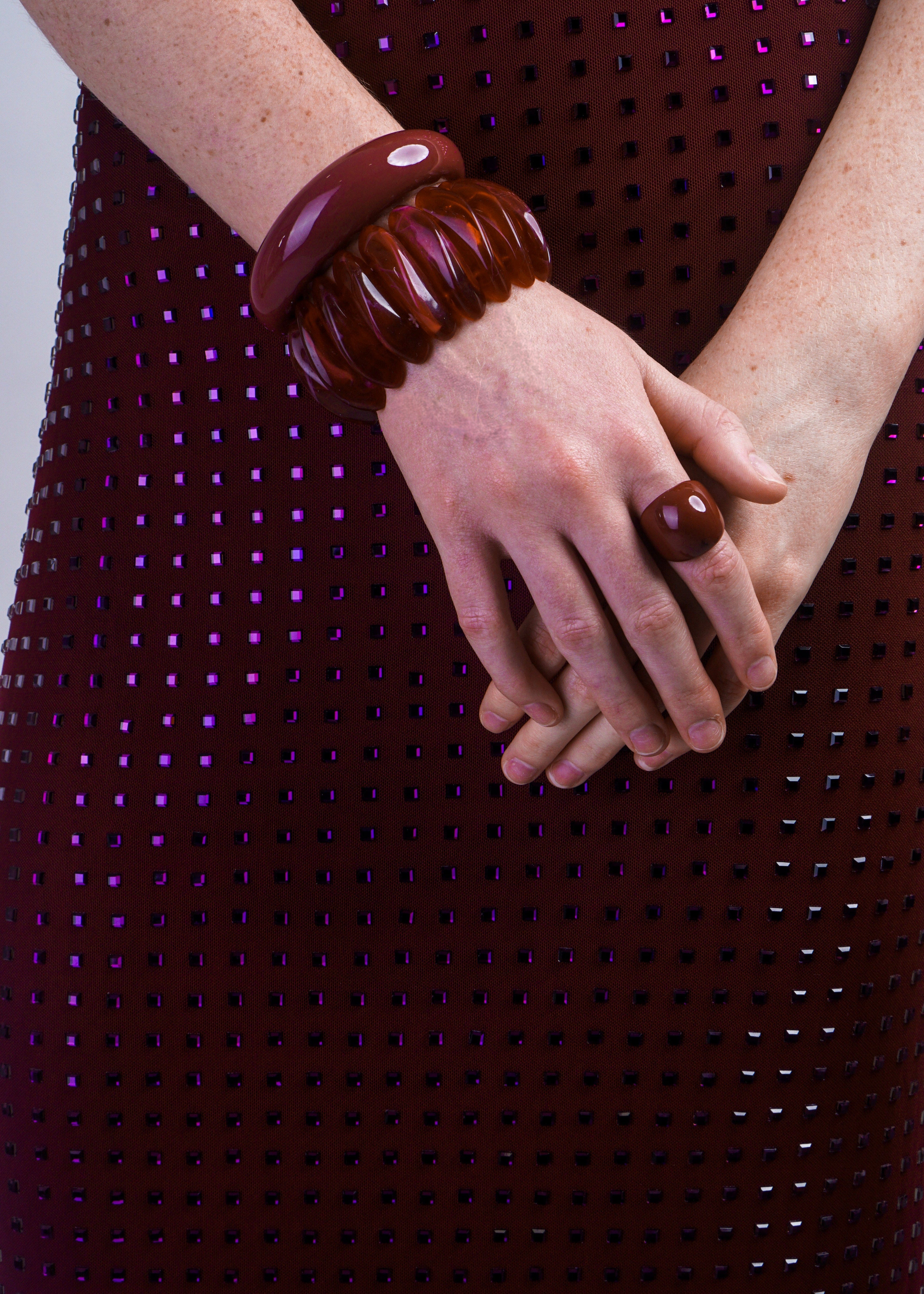 Private Label BRACELETS Burgundy Wave Resin Bracelet