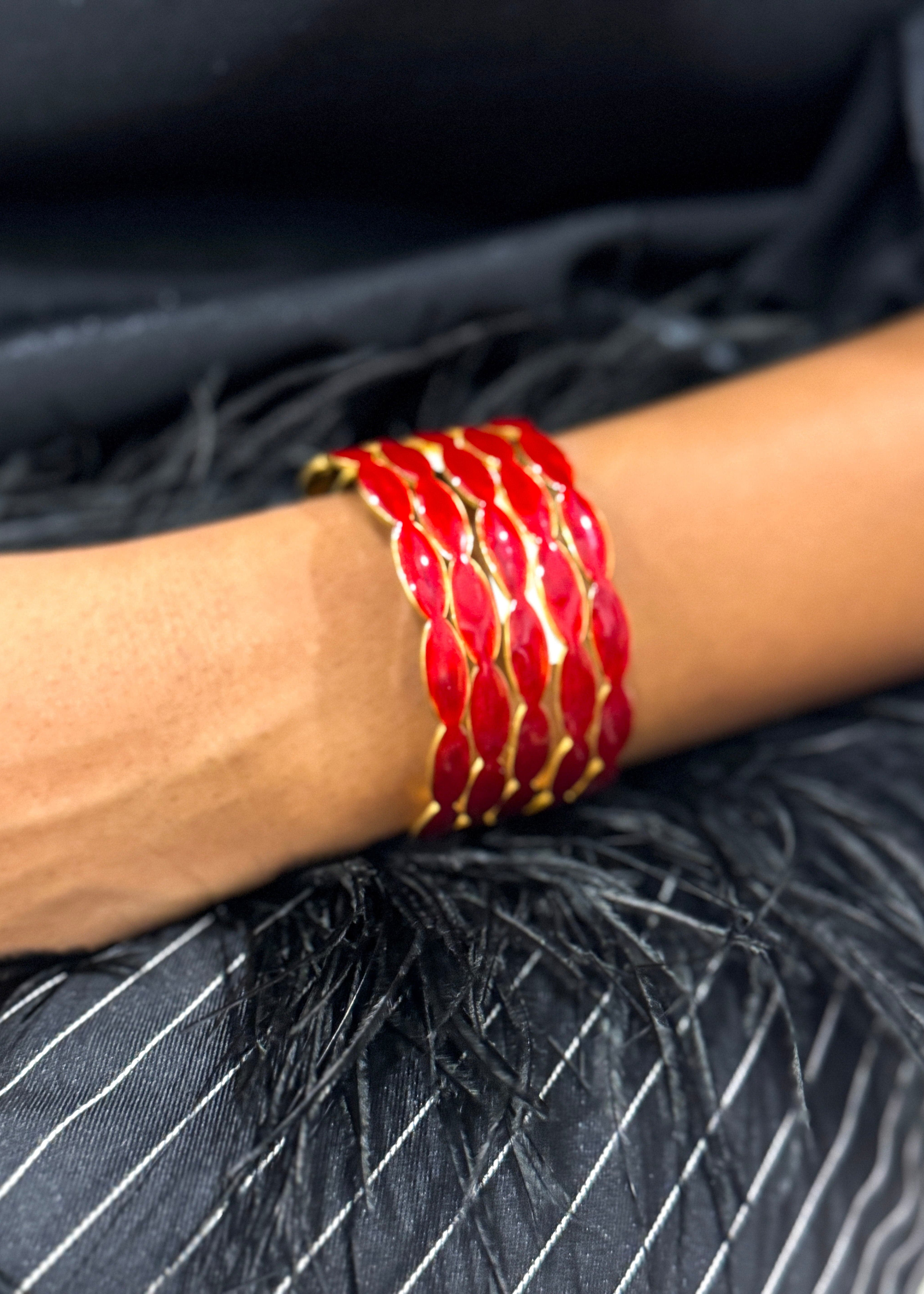 Private Label BRACELETS Red Oil Drop Round Bracelet