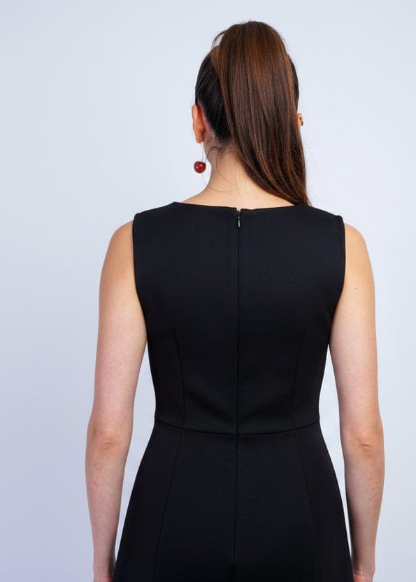 Private Label DRESSES Black Crew Neck Gold Bow Dress