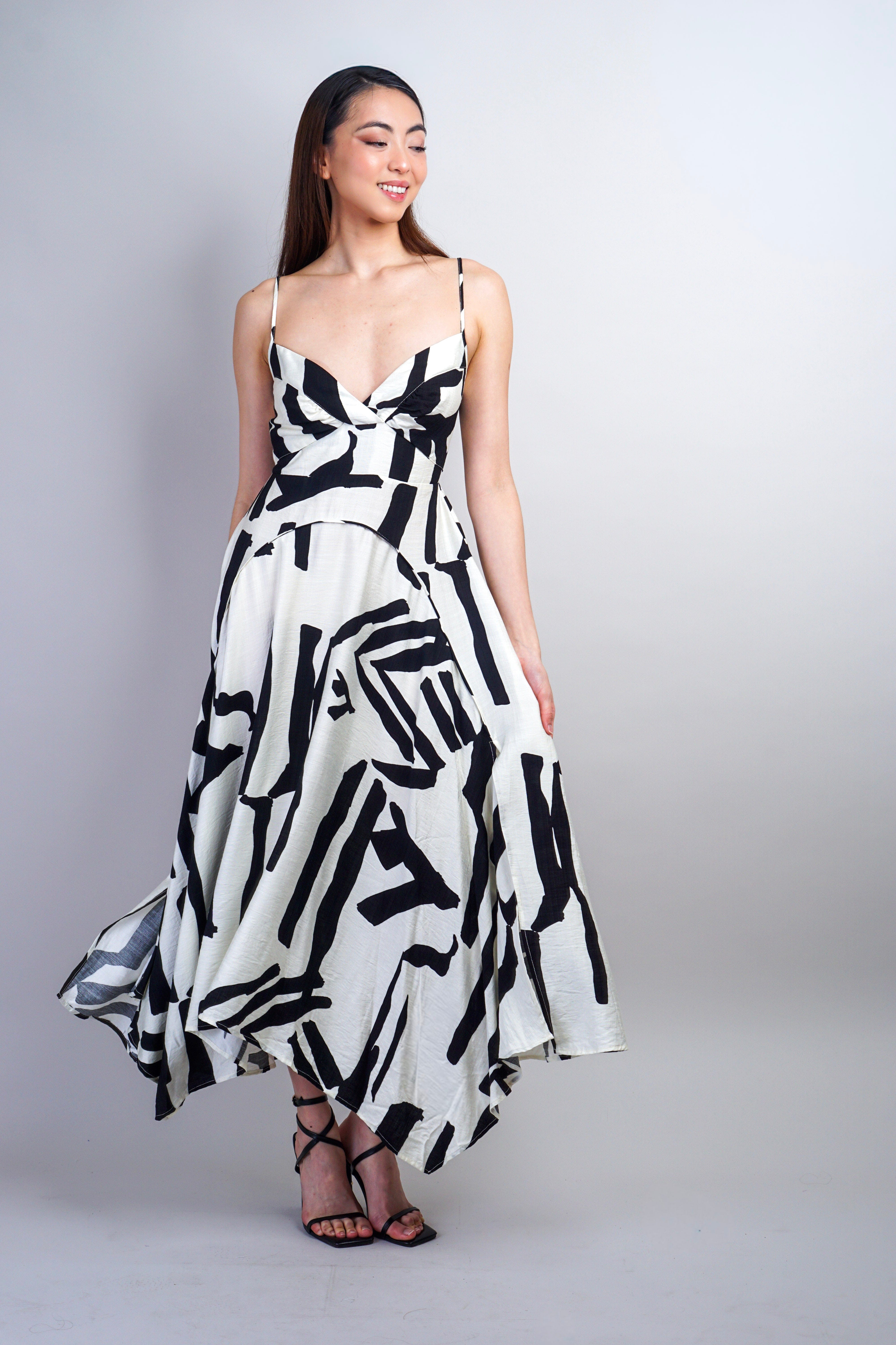 Private Label DRESSES Black & Ivory Abstract Maxi Dress