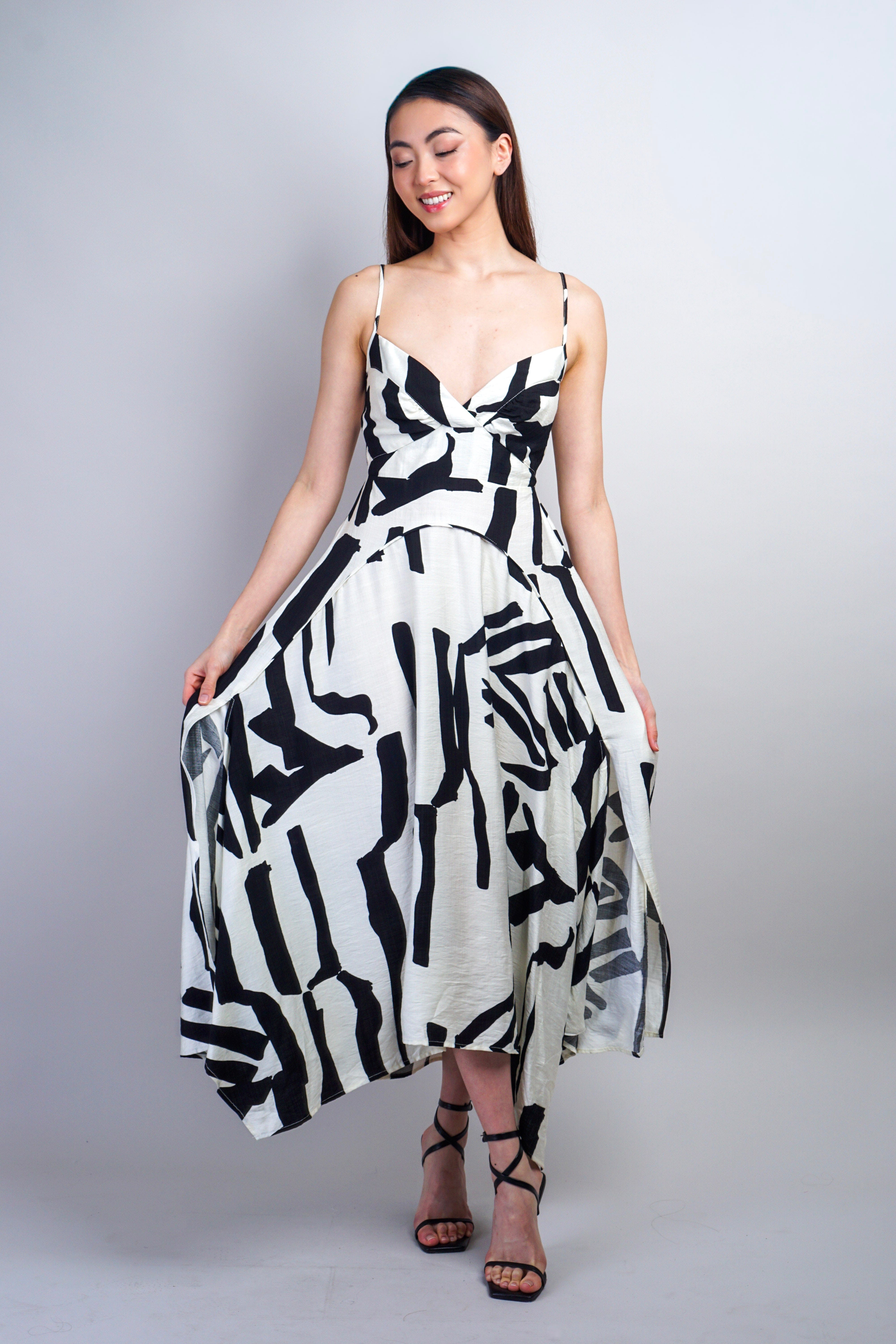 Private Label DRESSES Black & Ivory Abstract Maxi Dress