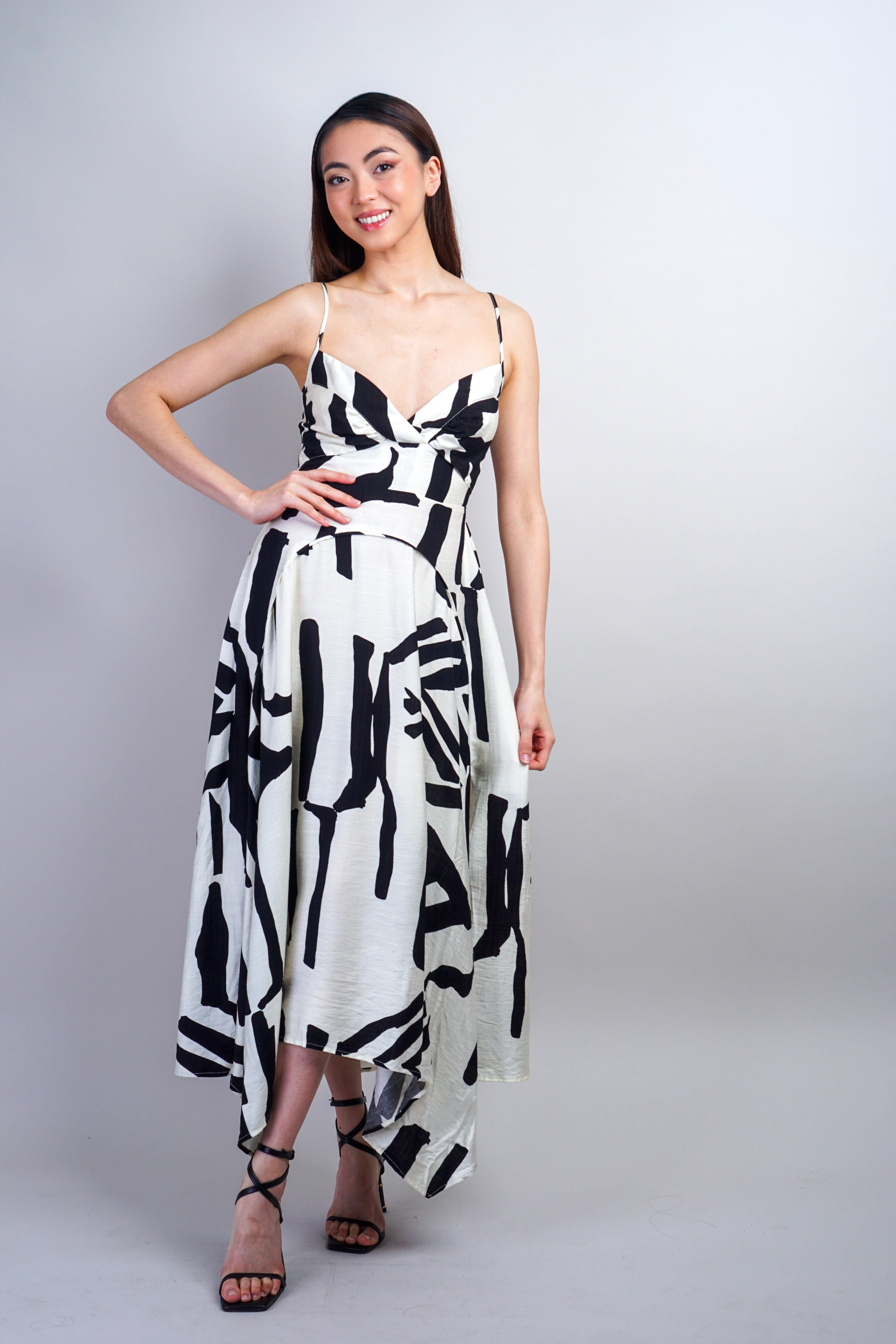 Private Label DRESSES Black & Ivory Abstract Maxi Dress