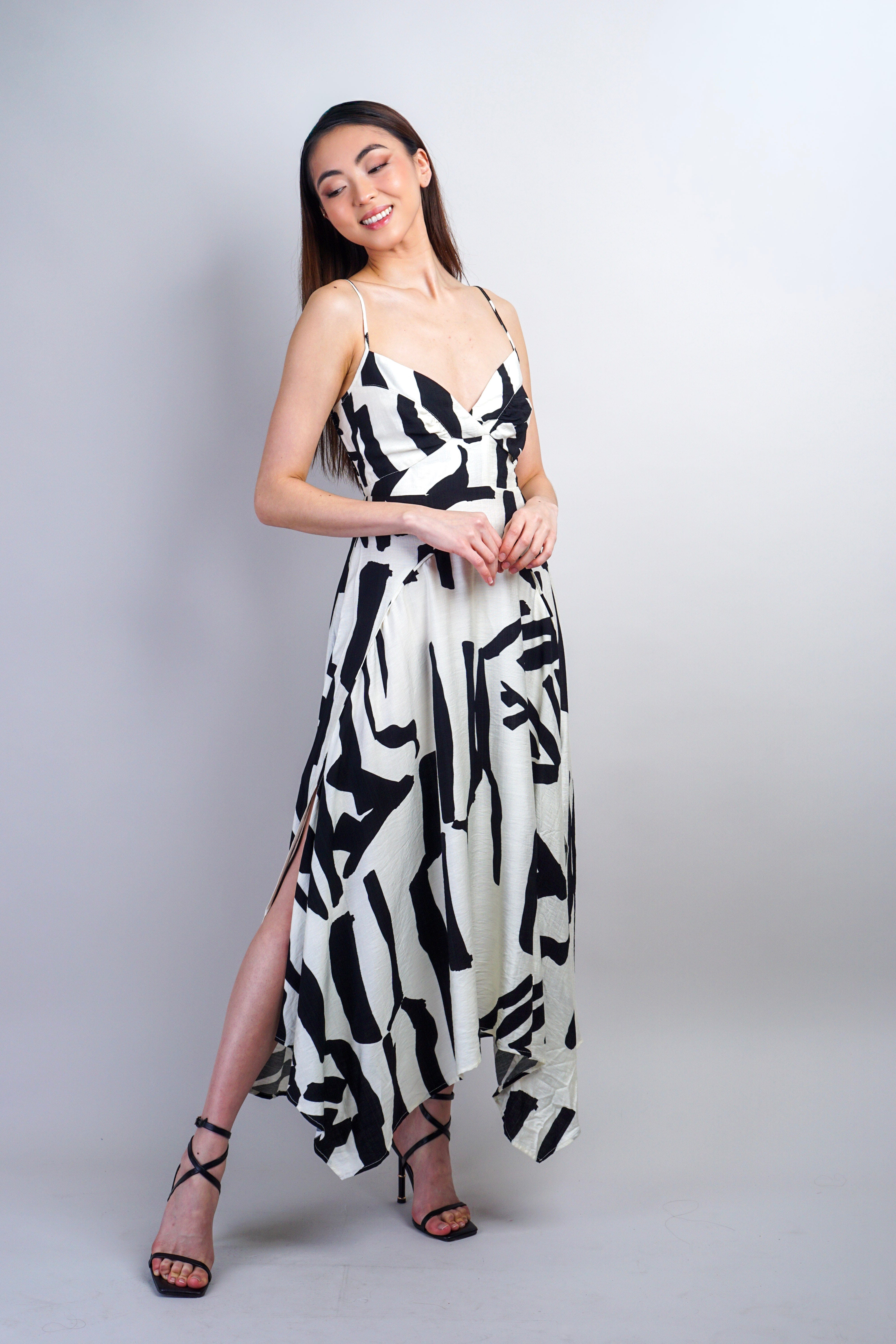 Private Label DRESSES Black & Ivory Abstract Maxi Dress