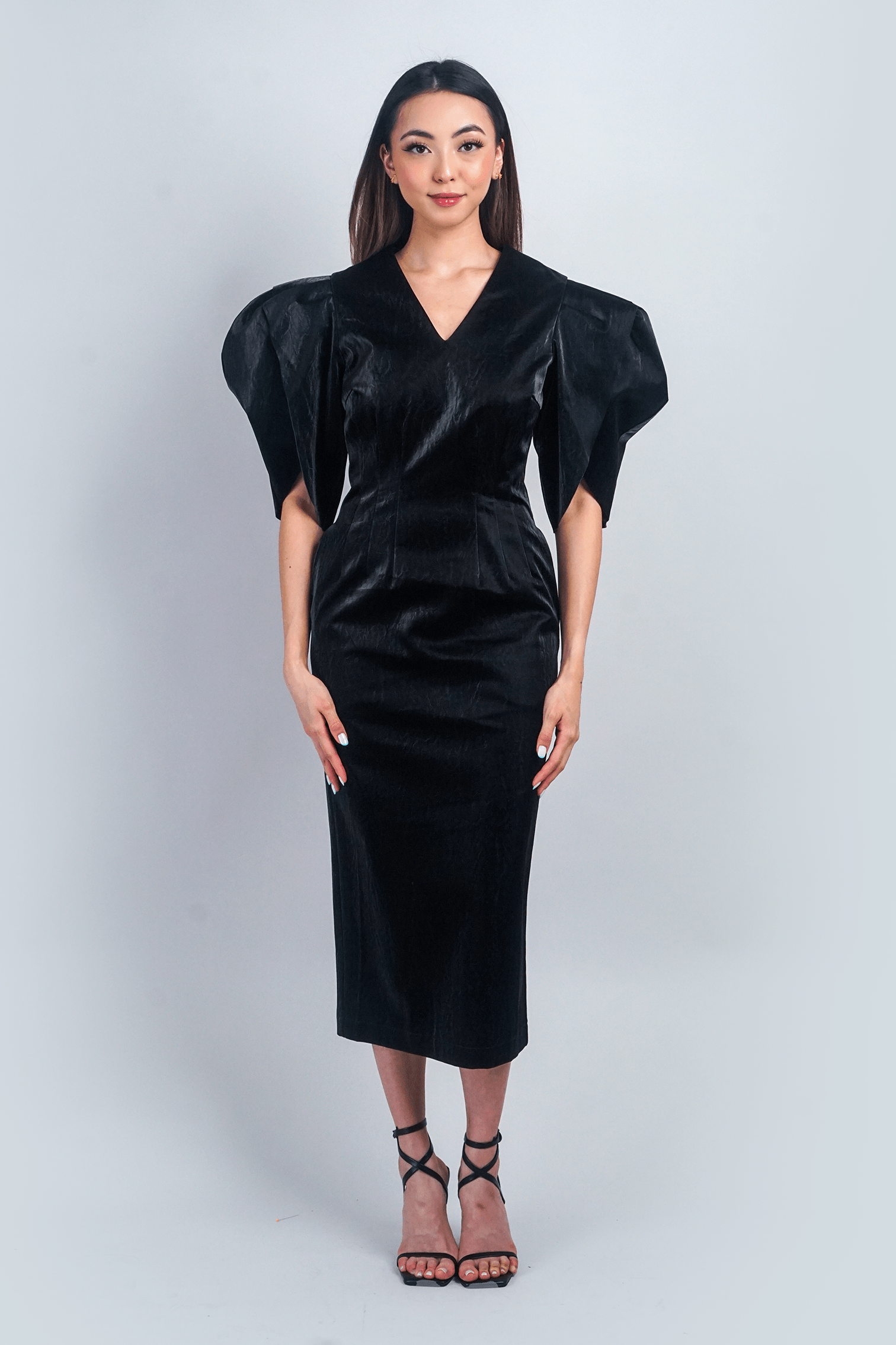 DCD DRESSES Black Lux Slim Midi Dress