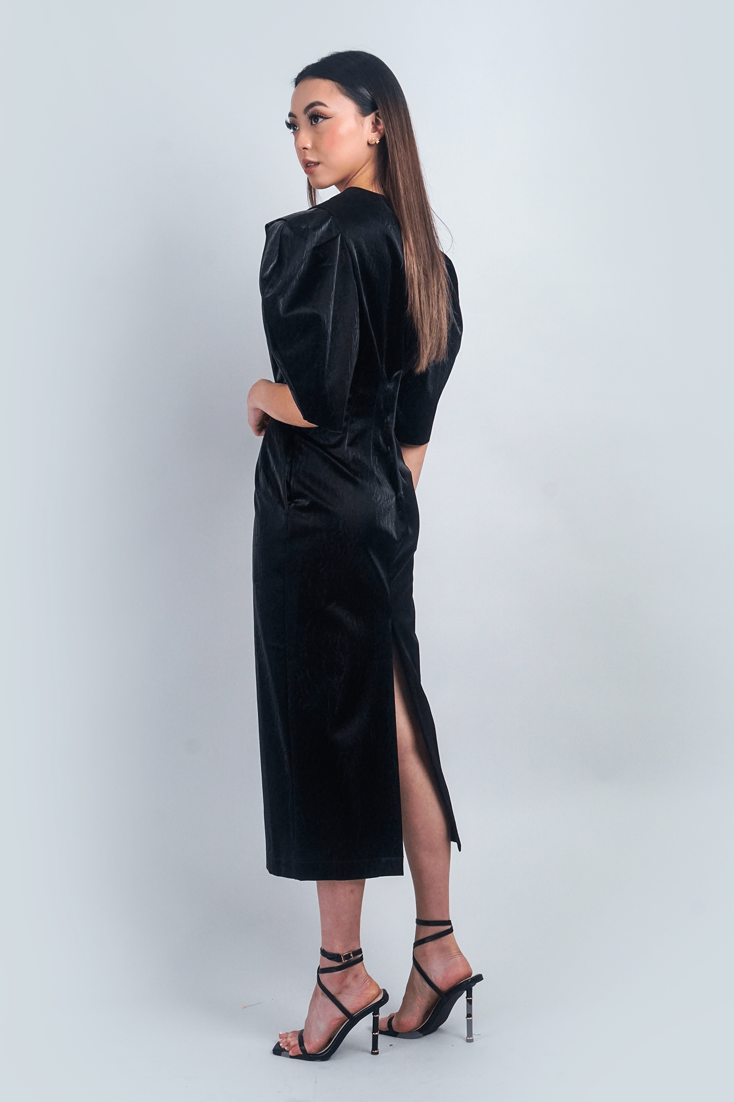 DCD DRESSES Black Lux Slim Midi Dress
