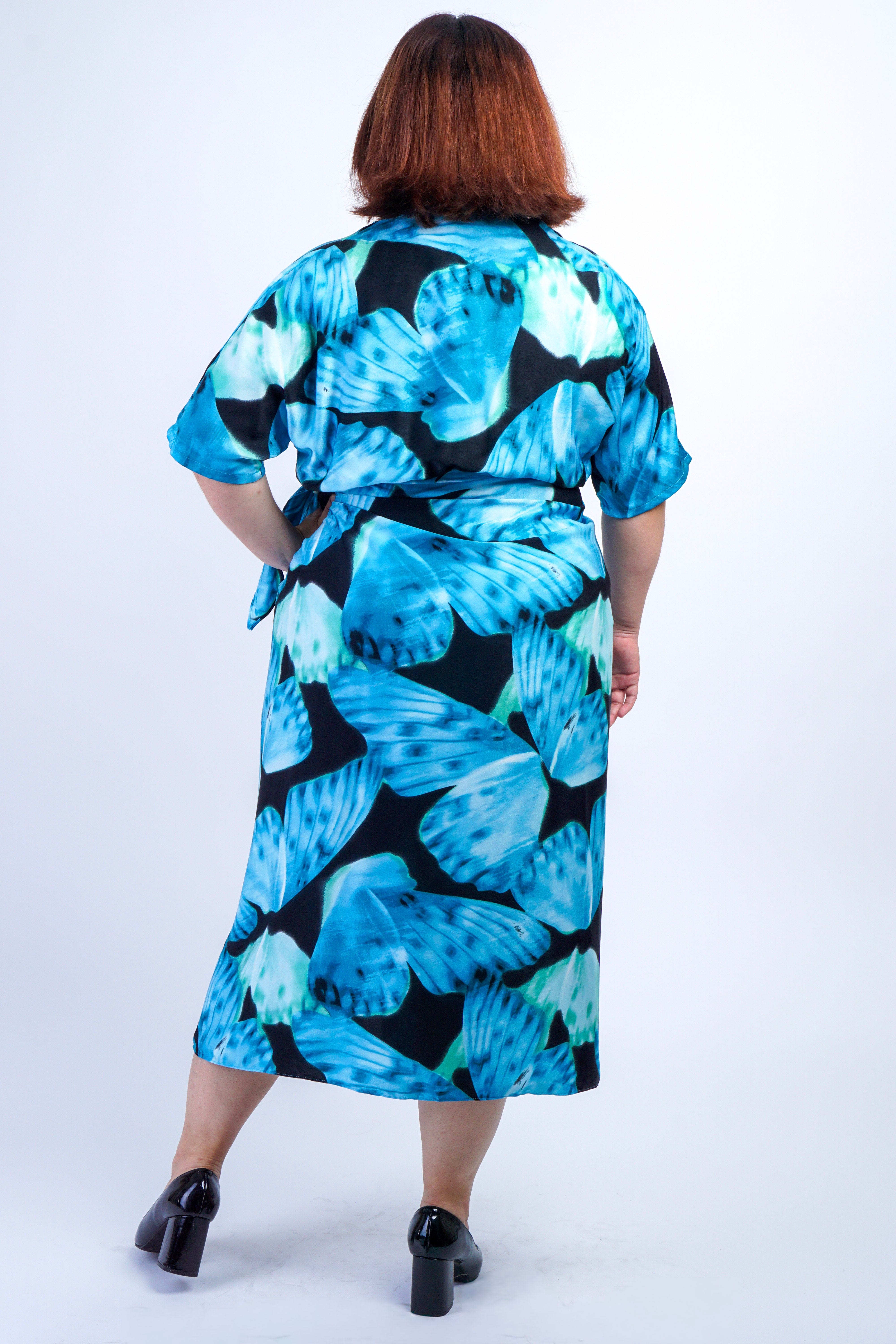 Private Label DRESSES Blue Flower Wrap Dress