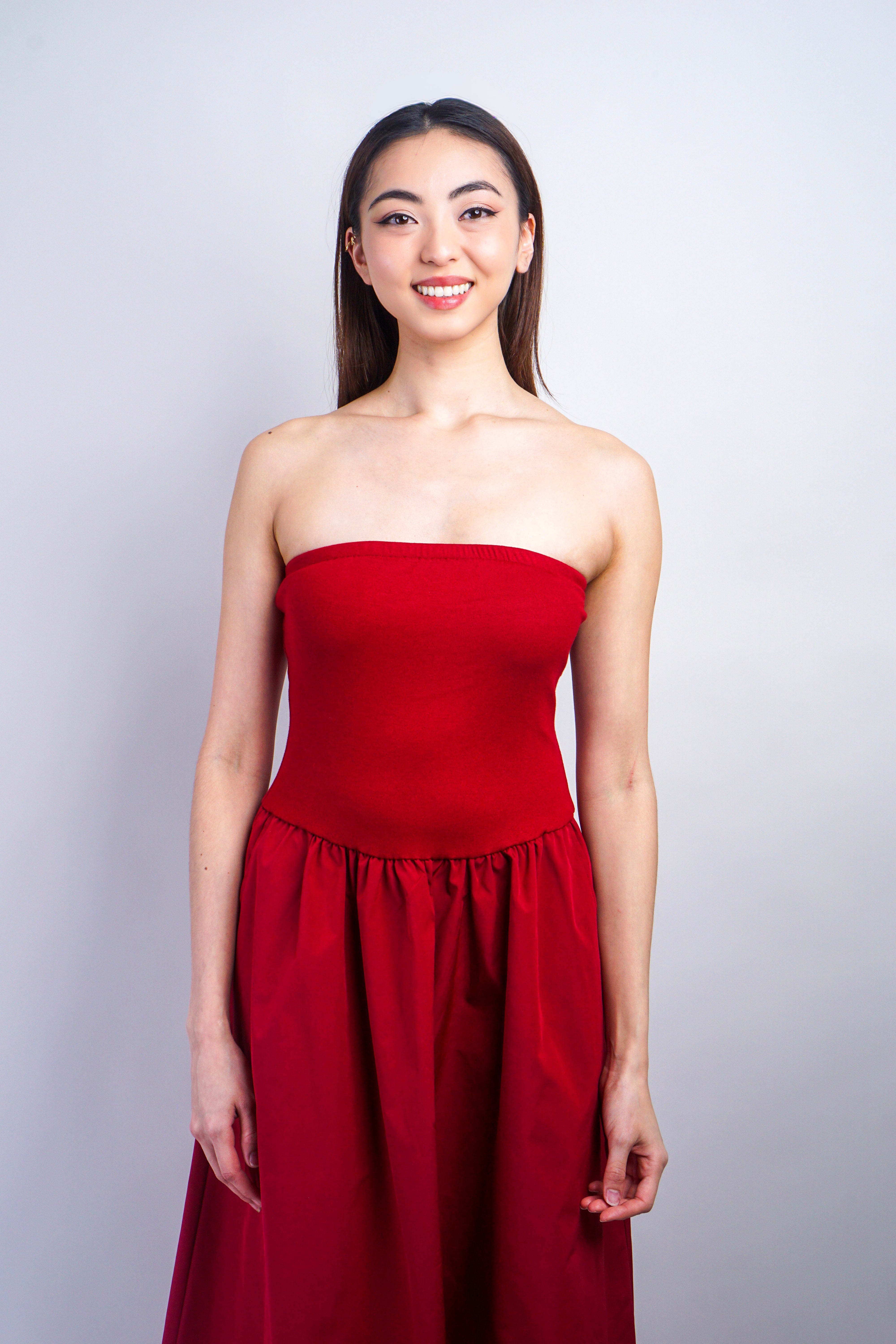 Private Label DRESSES Burgundy Tube Top Maxi Dress