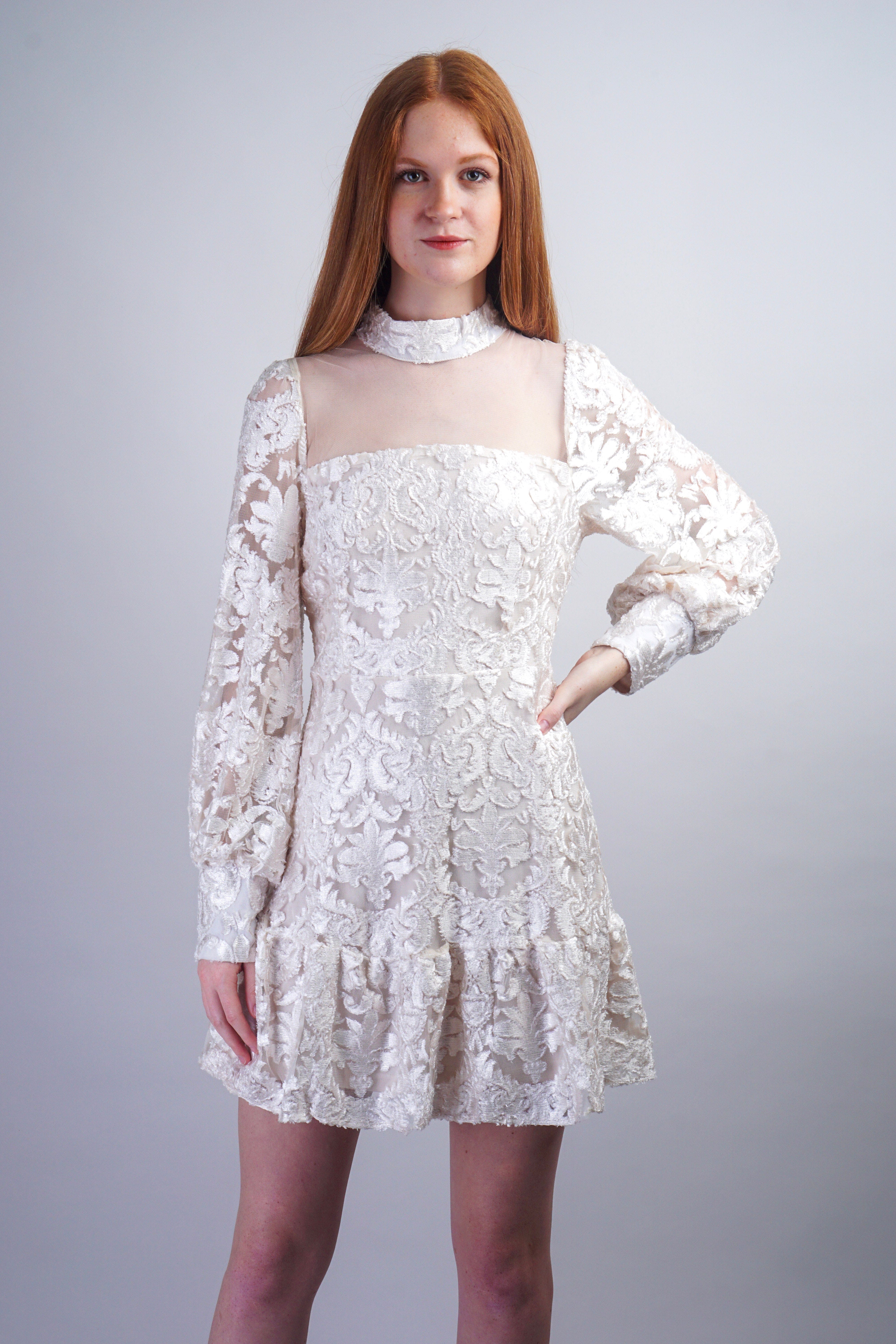 Private Label DRESSES Burnout Ivory Sheer Shift Dress