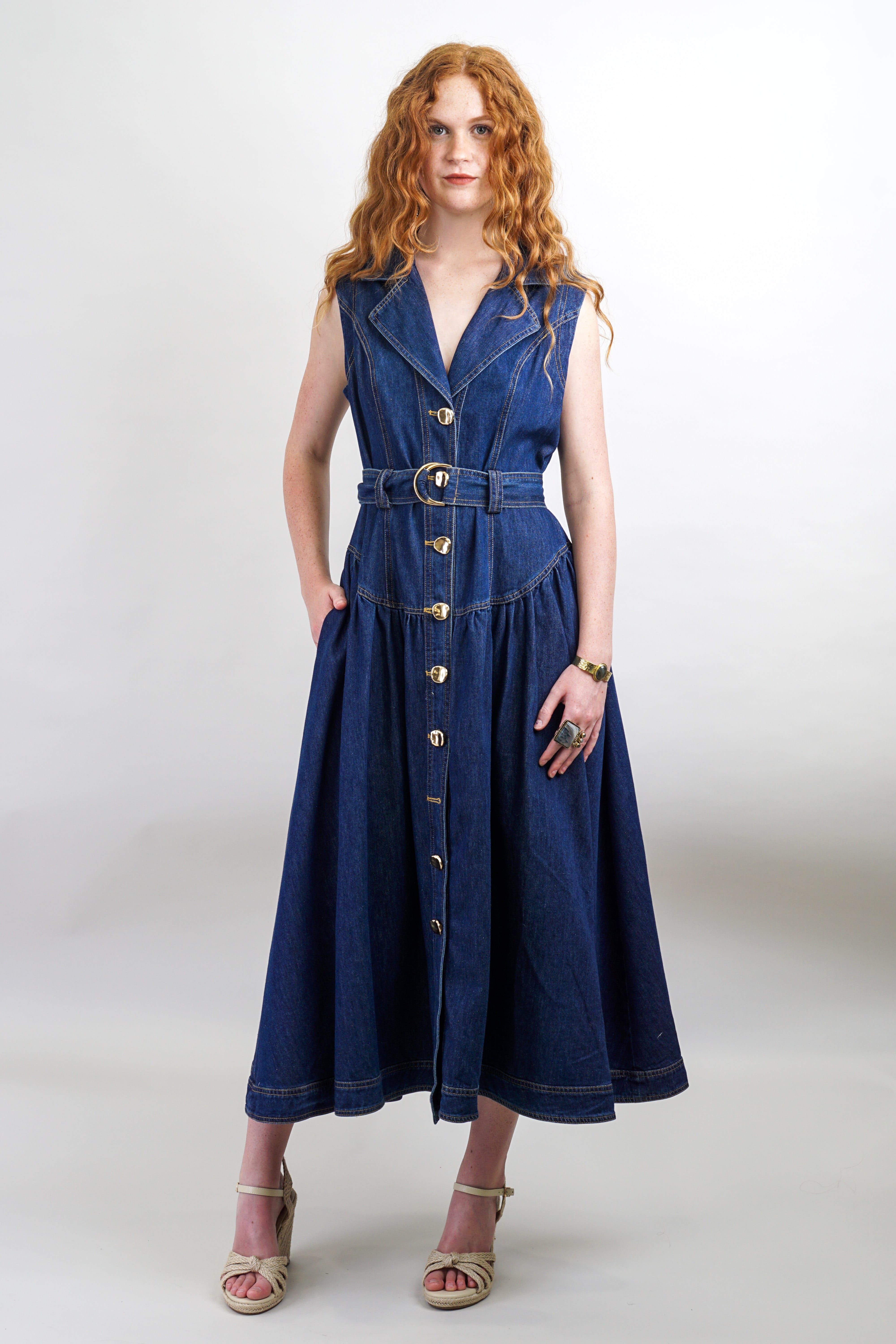 Private Label DRESSES Denim Belted Dress