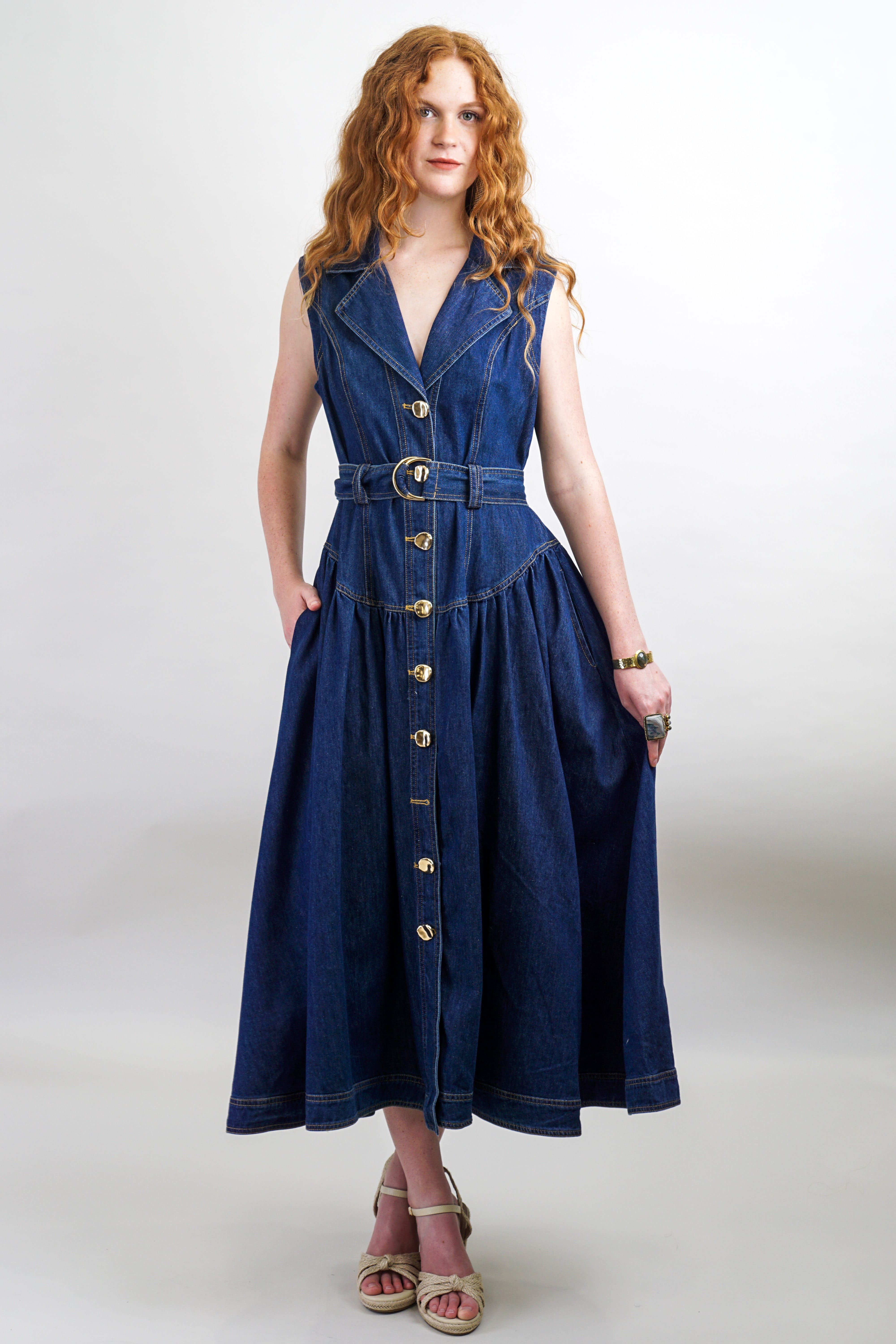 Private Label DRESSES Denim Belted Dress