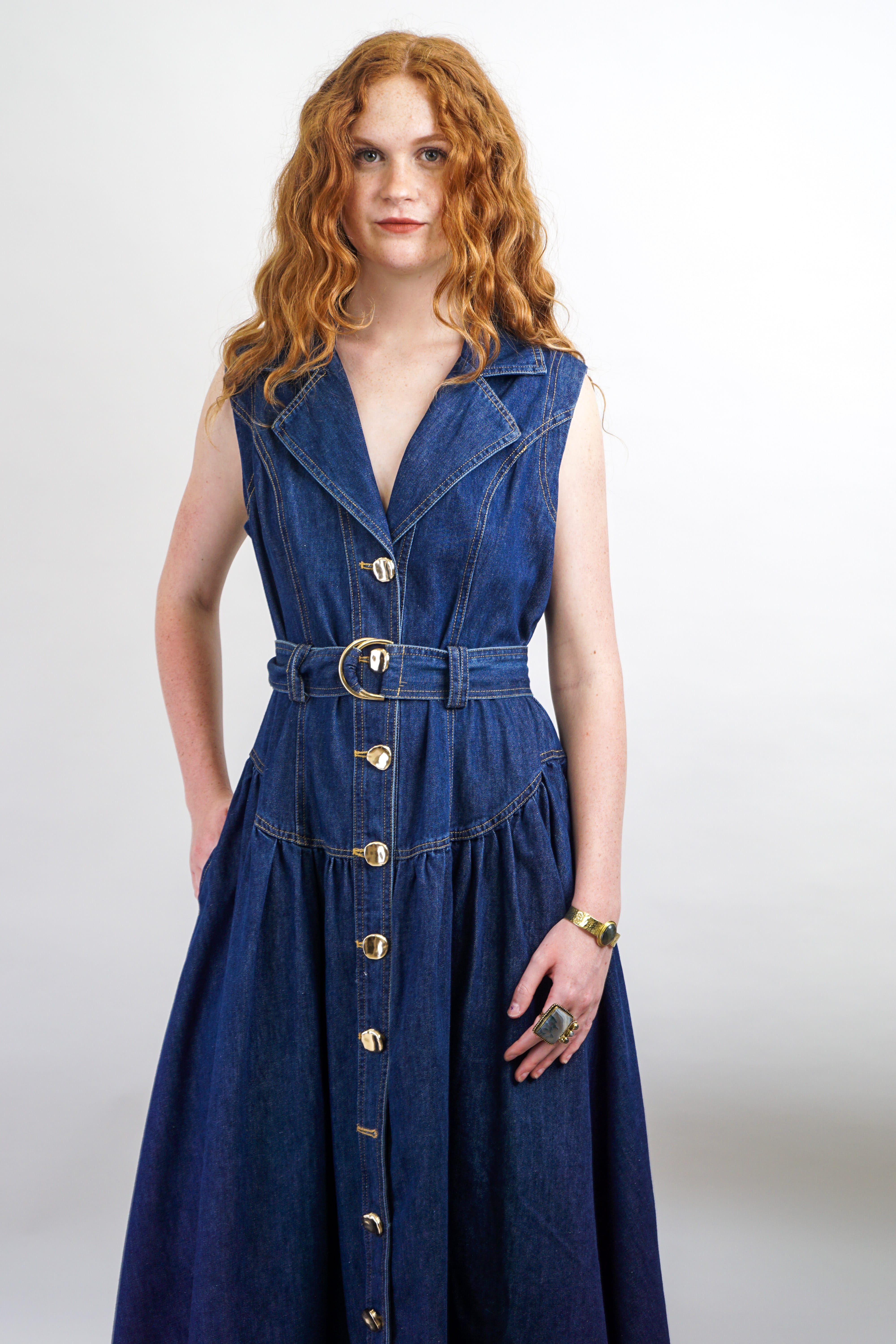 Private Label DRESSES Denim Belted Dress