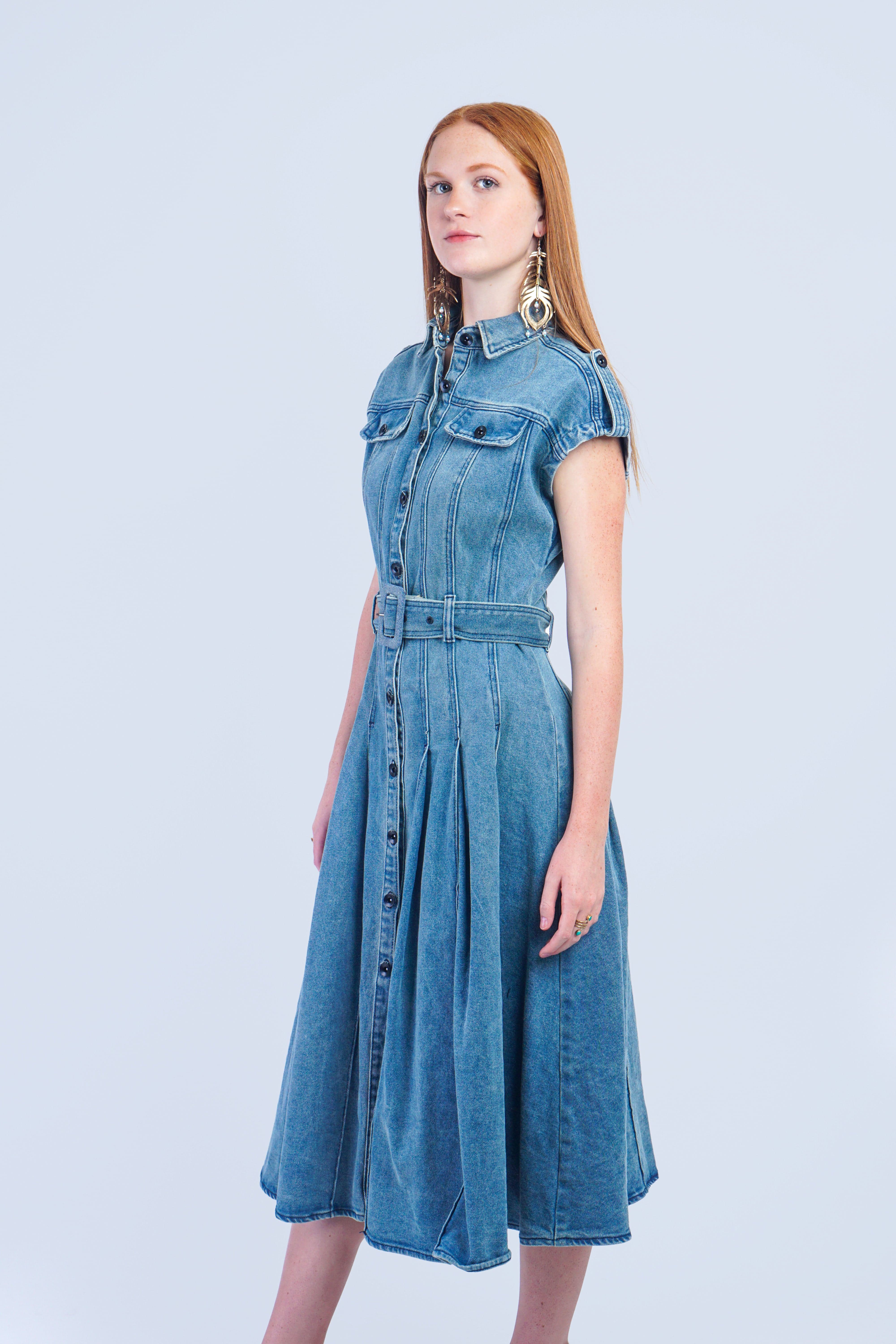 Private Label DRESSES Denim Shirt Midi Dress