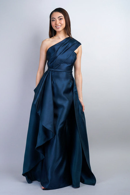 Private Label DRESSES Emerald One Shoulder Gown