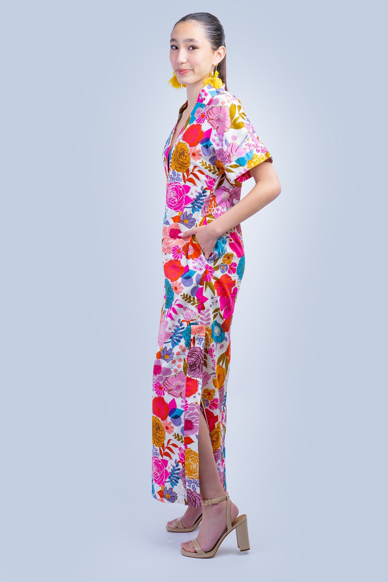 Chloe Dao DRESSES Floral Multi Cotton Kiko Kimono Dress