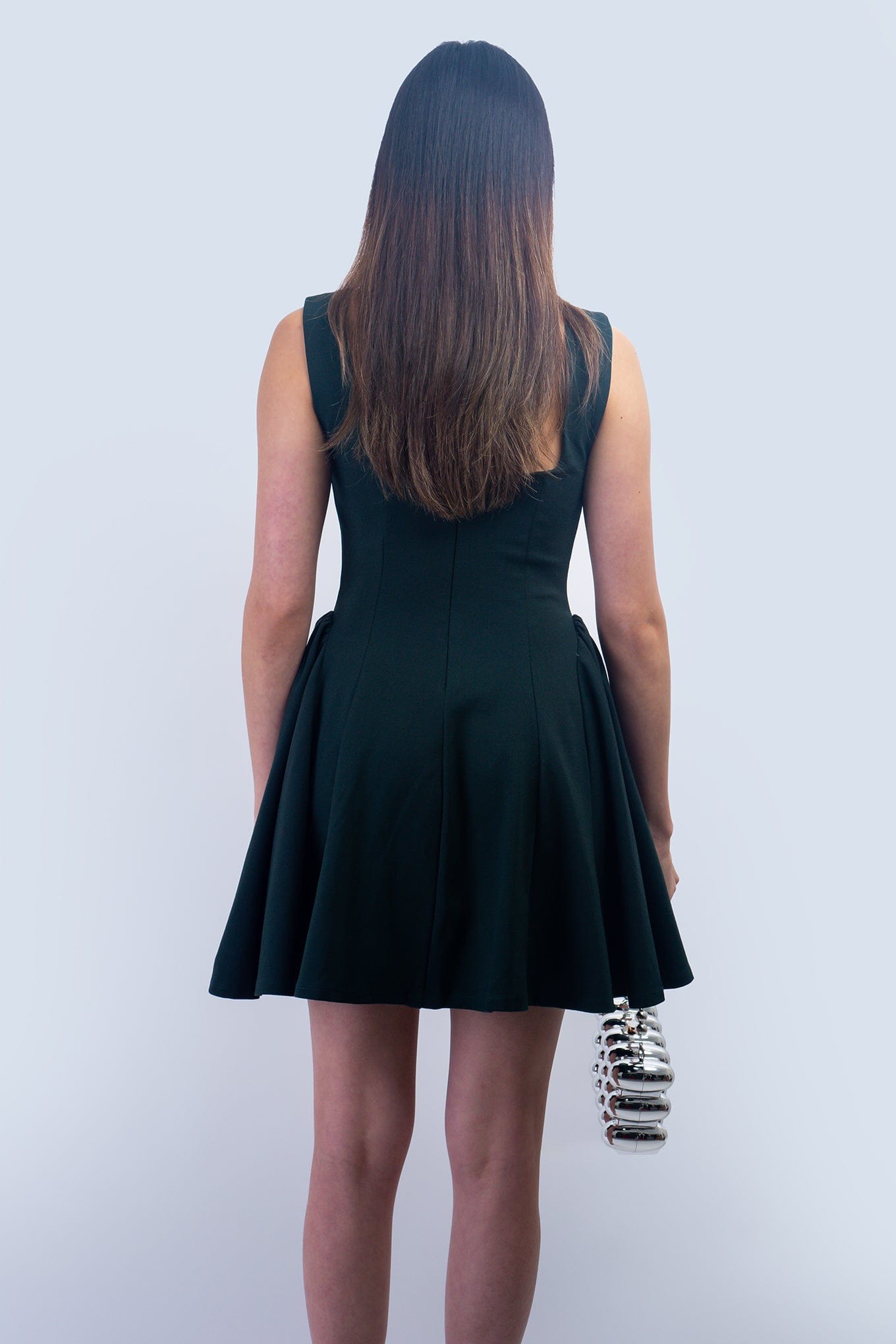 DCD Dresses Forest Green Square Neck Dress