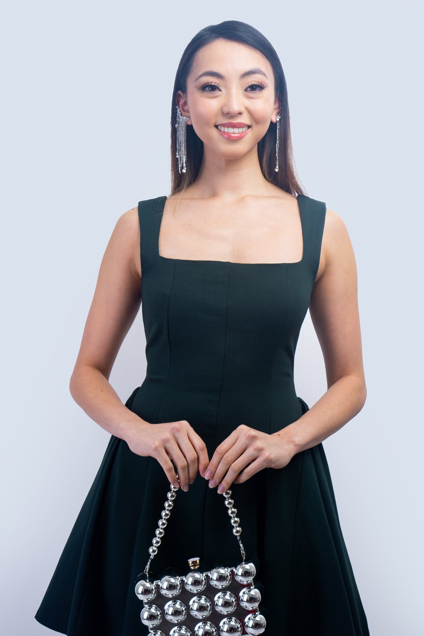 DCD Dresses Forest Green Square Neck Dress