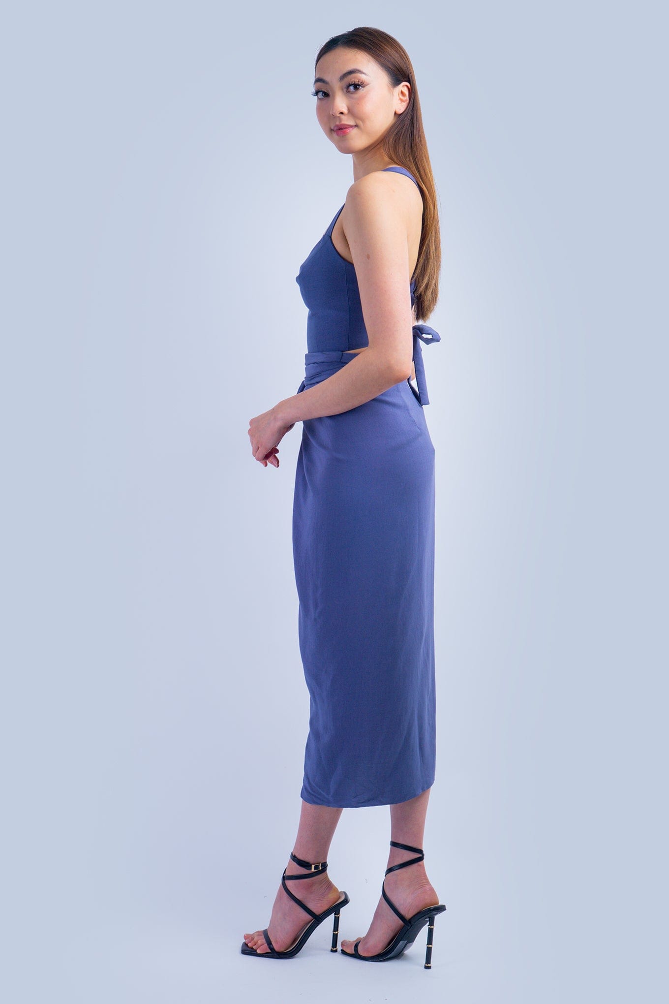 DCD DRESSES Indigo Blue Indo Wrap Skirt