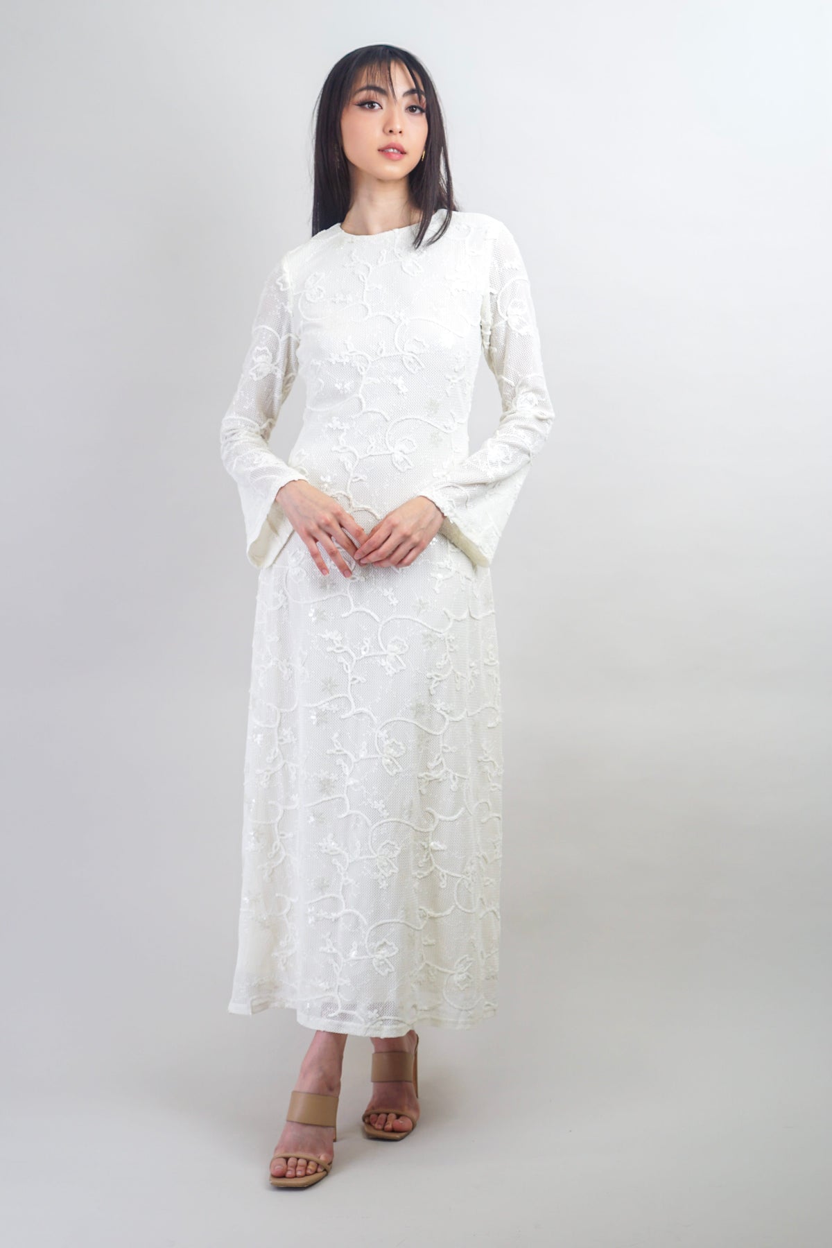 ivory floral maxi dress Knit | Women's Clothing and Accessories Floral ruffle maxi