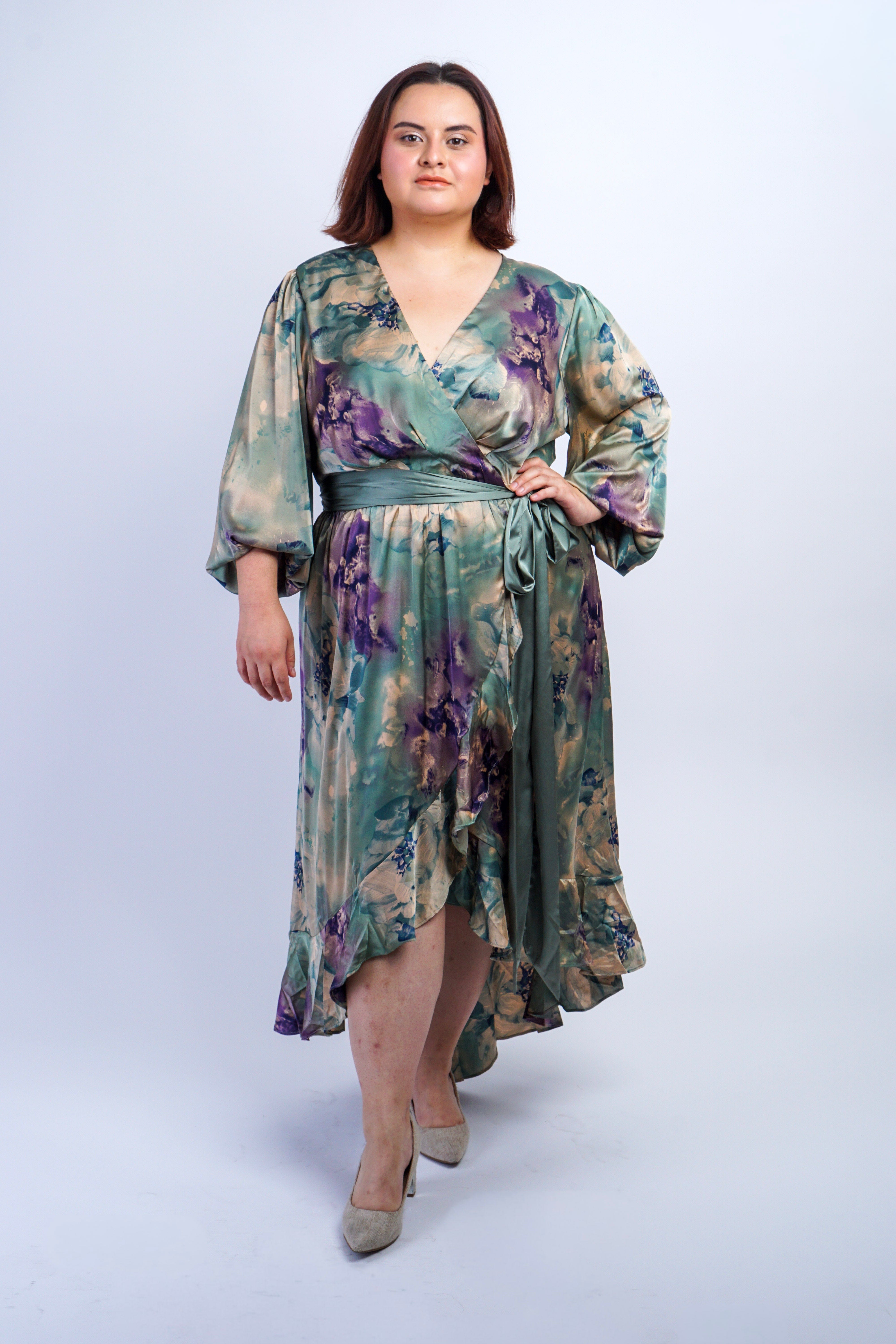 Private Label DRESSES Marble Sage Plus Wrap Dress