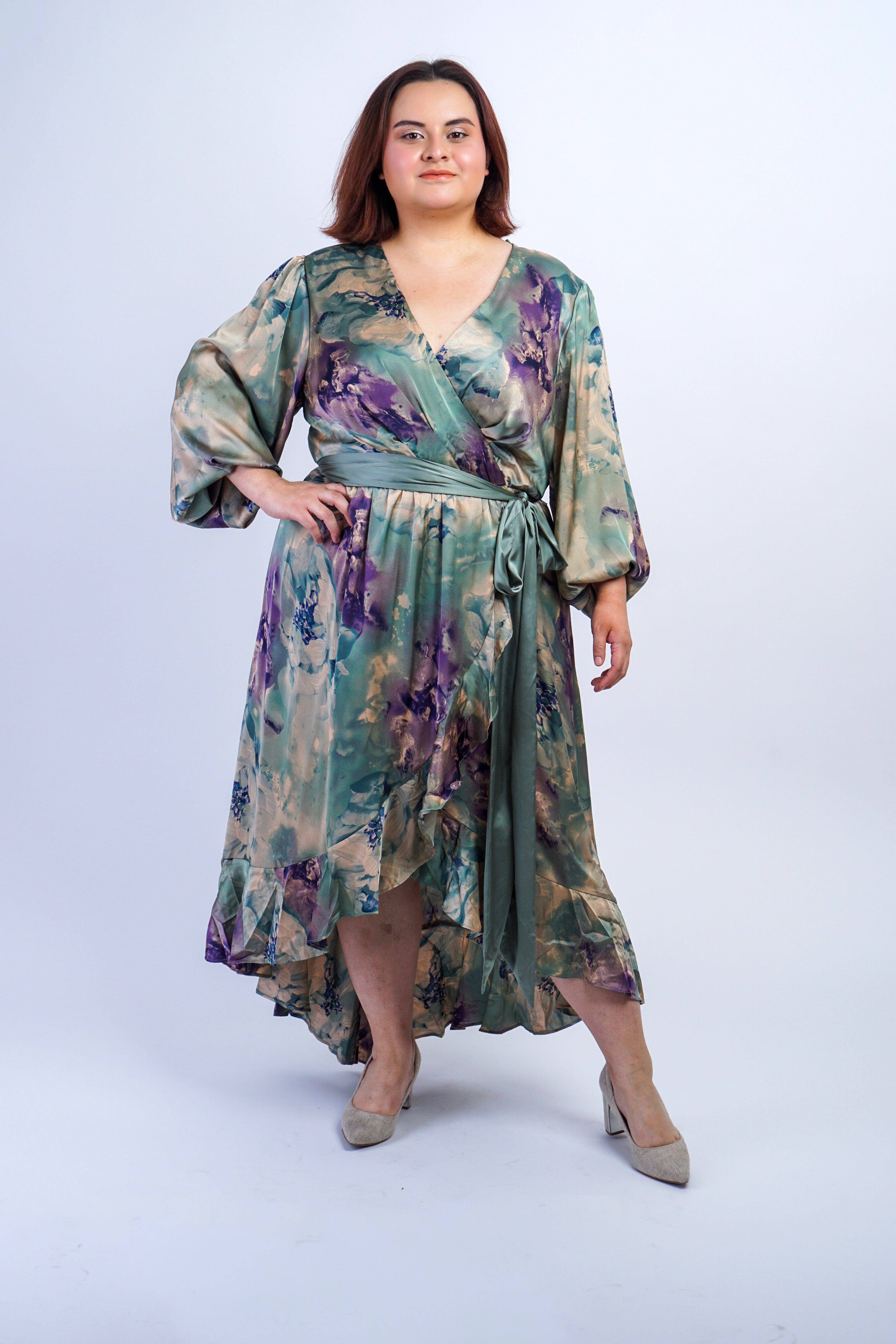Private Label DRESSES Marble Sage Plus Wrap Dress