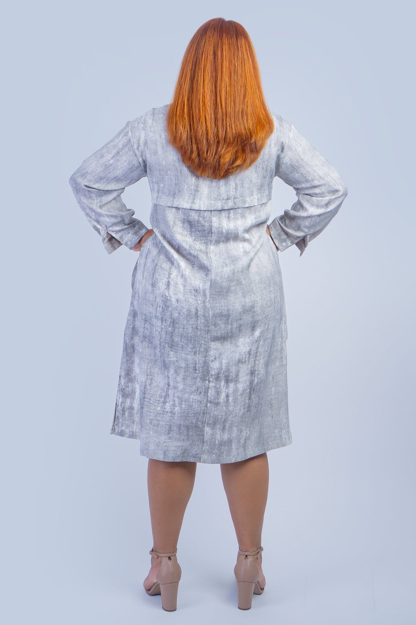 DCD DRESSES Marble Taupe Shirt Dress