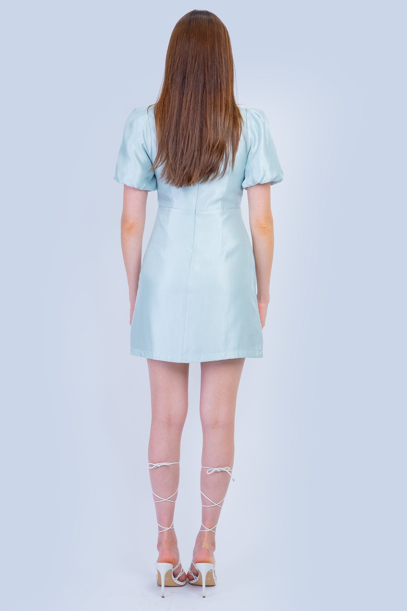 DCD DRESSES Mint Bow Neck Slim Dress