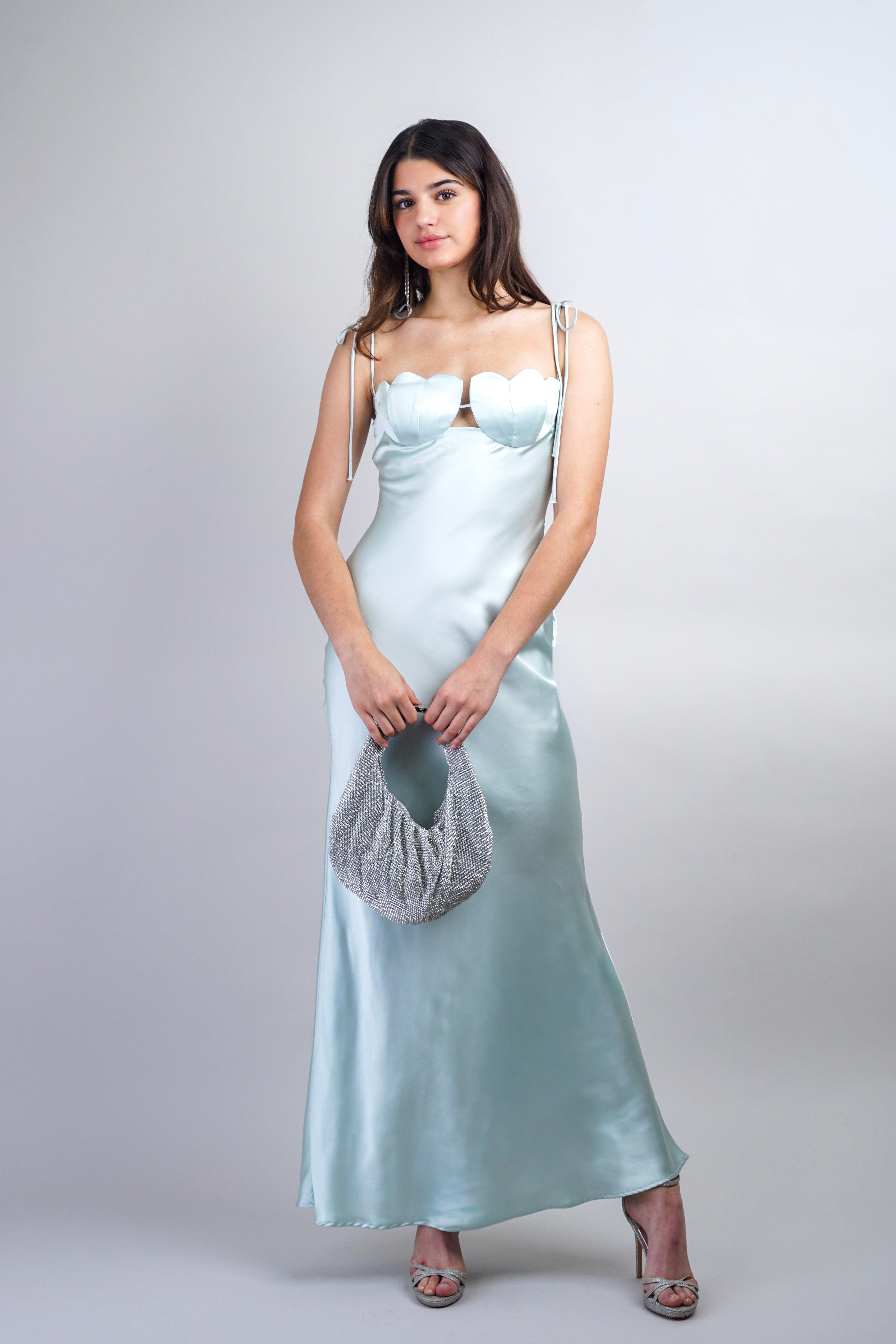 Private Label DRESSES Mint Satin Tulip Maxi Dress