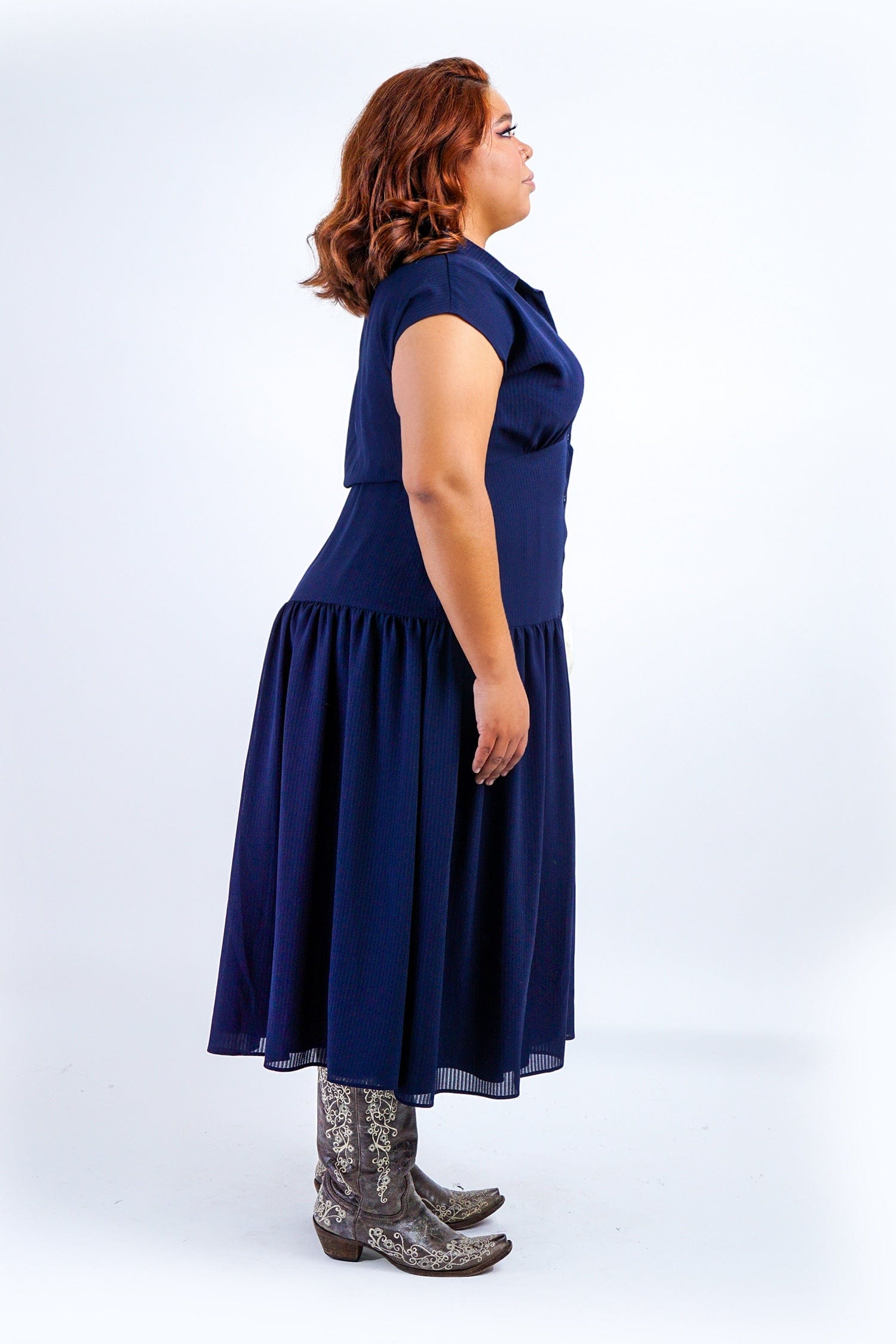 Chloe Dao DRESSES Navy Stripe Forever Alita Shirt Dress