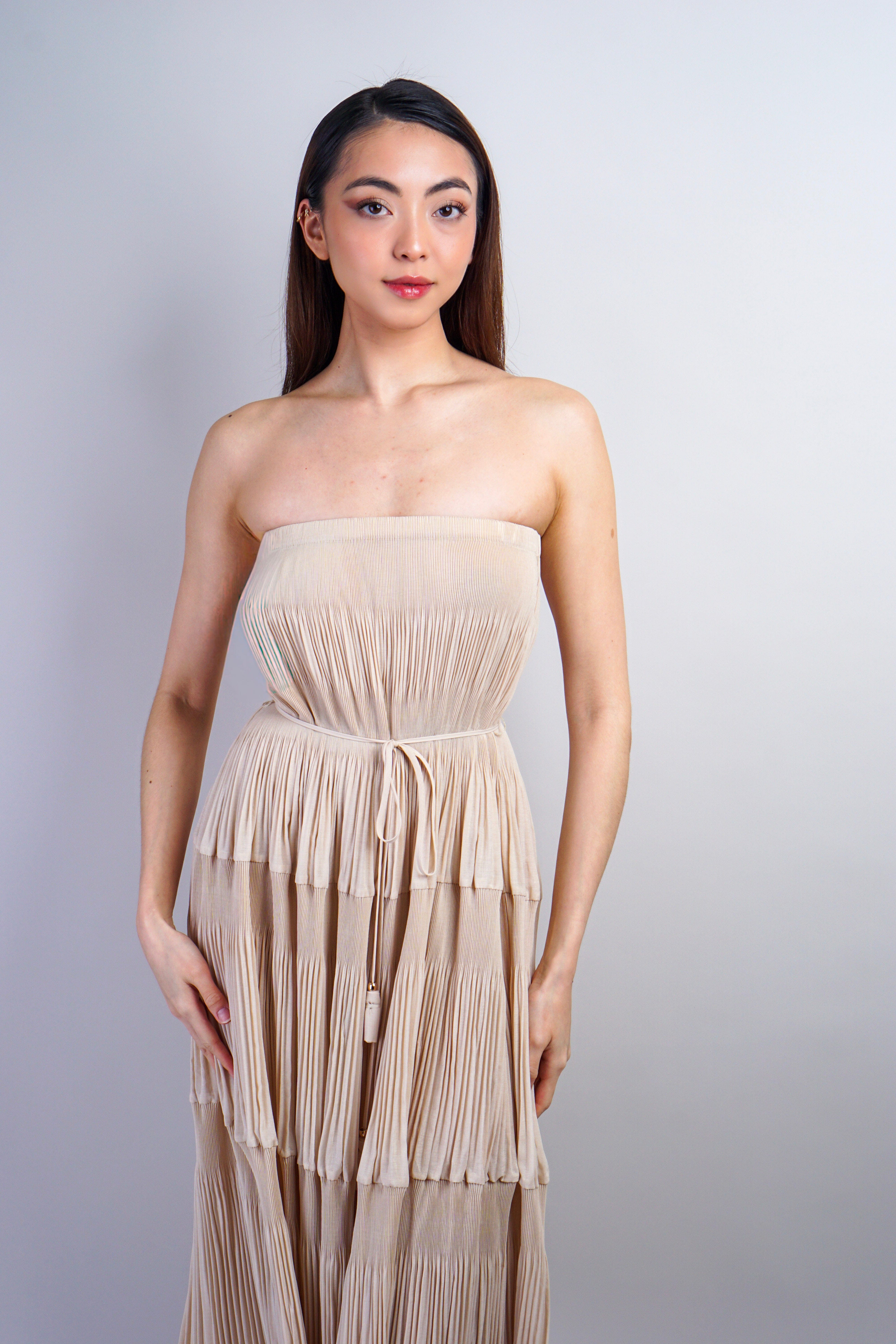 Private Label DRESSES Oatmeal Pleated Tube Dress