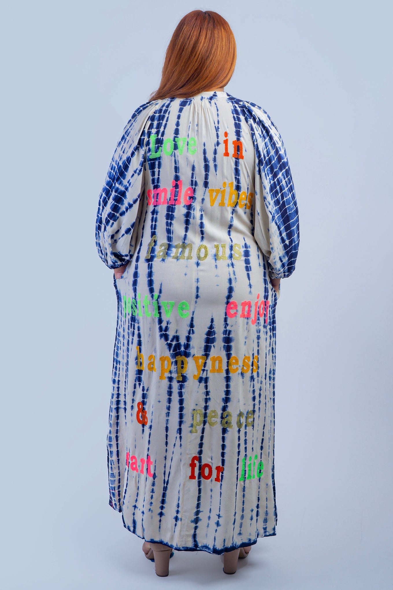 DCD DRESSES ONE SIZE Navy Loves Tie Dye Caftan