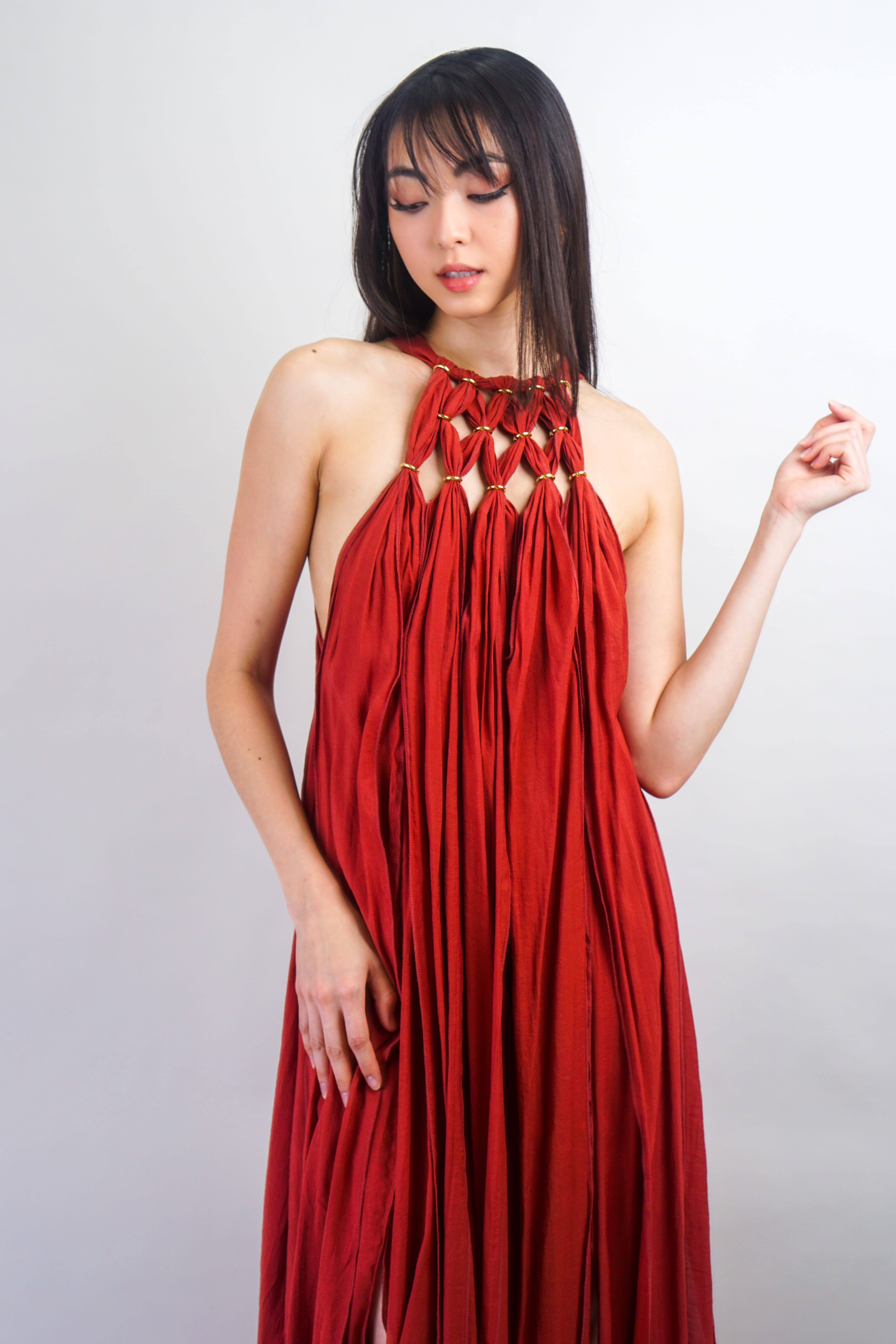 Private Label DRESSES One size / sienna Burnt Sienna Halter Panel Maxi Dress