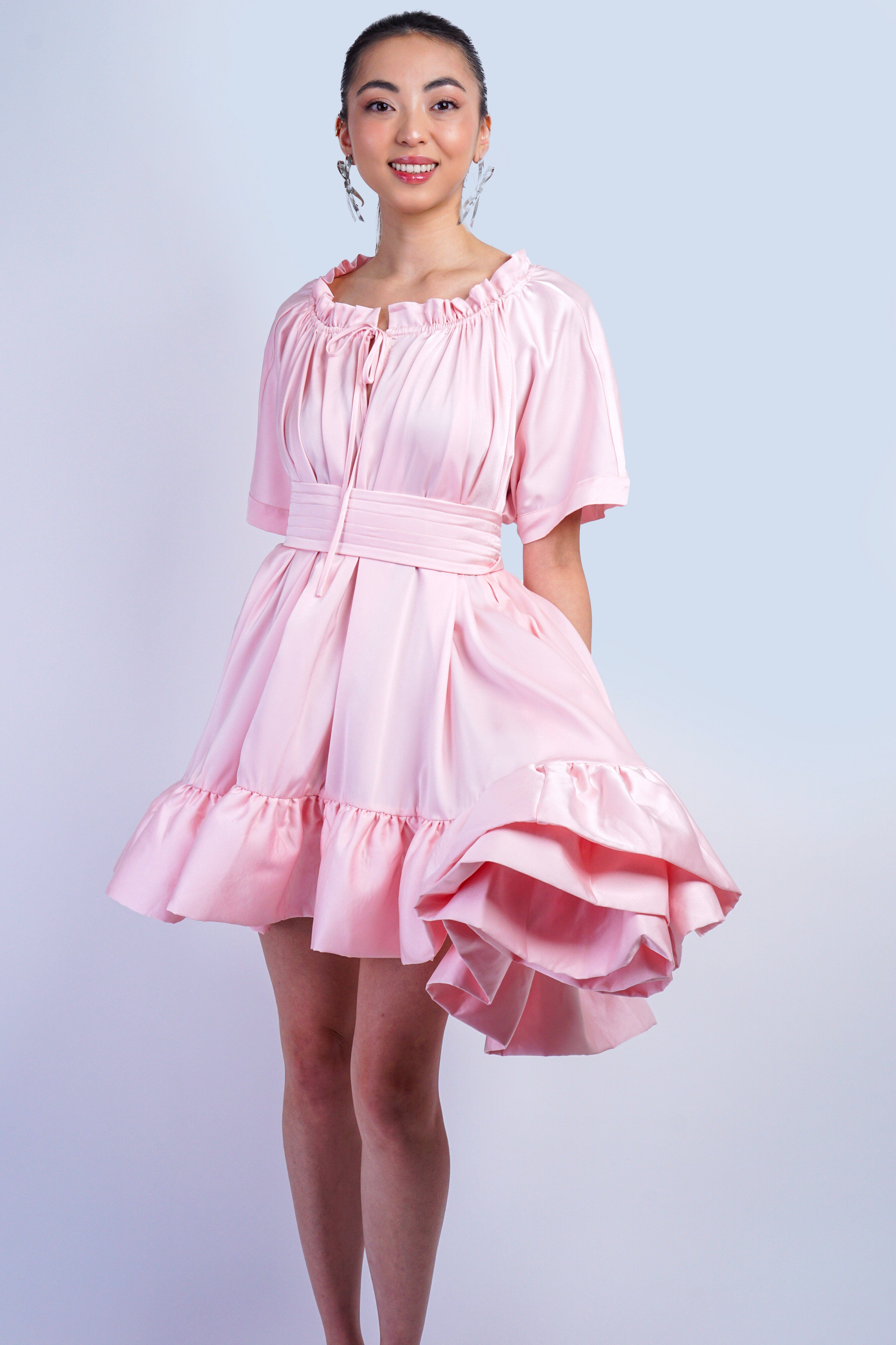 Private Label DRESSES Pink Ruffle Hem Shift Dress