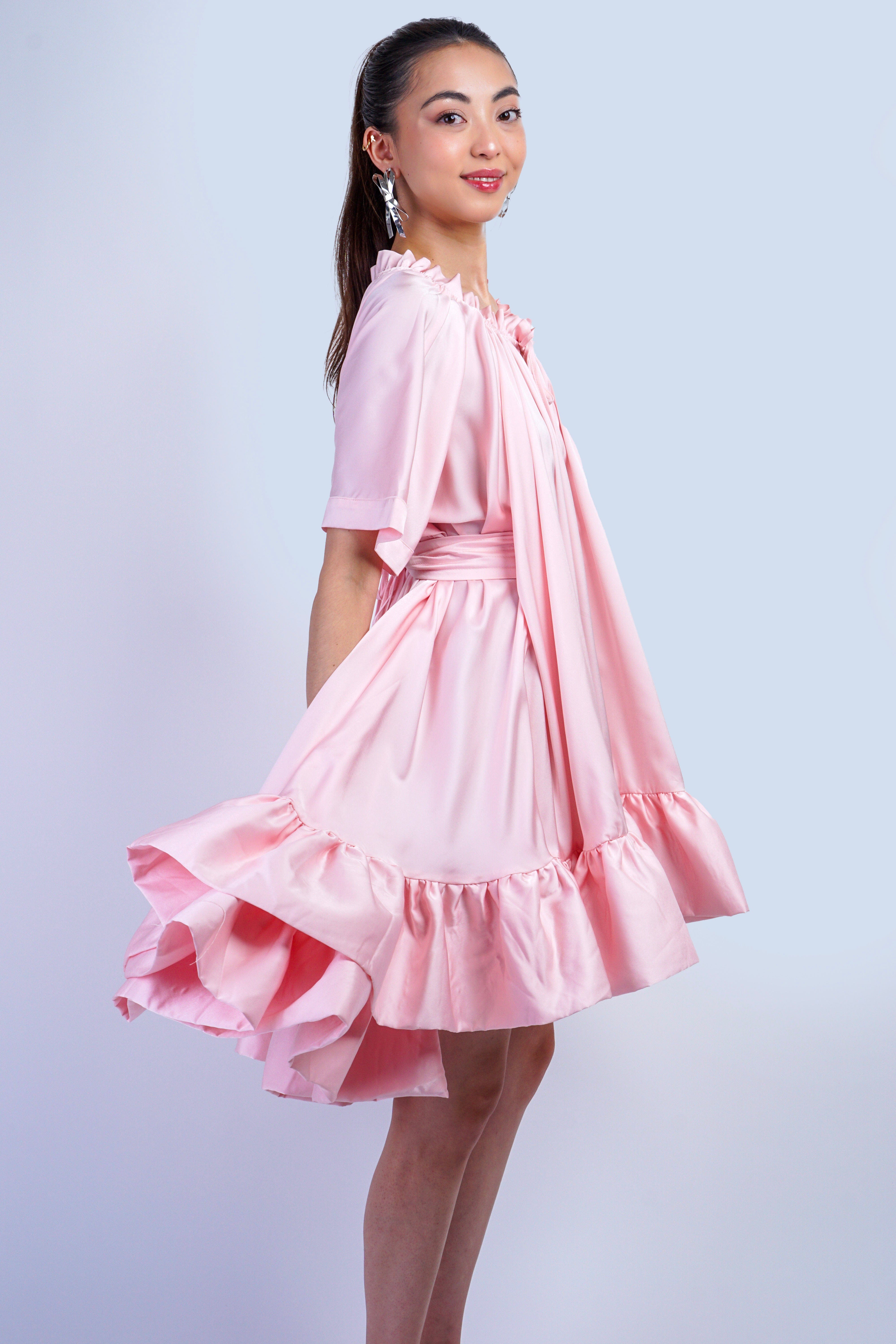 Private Label DRESSES Pink Ruffle Hem Shift Dress